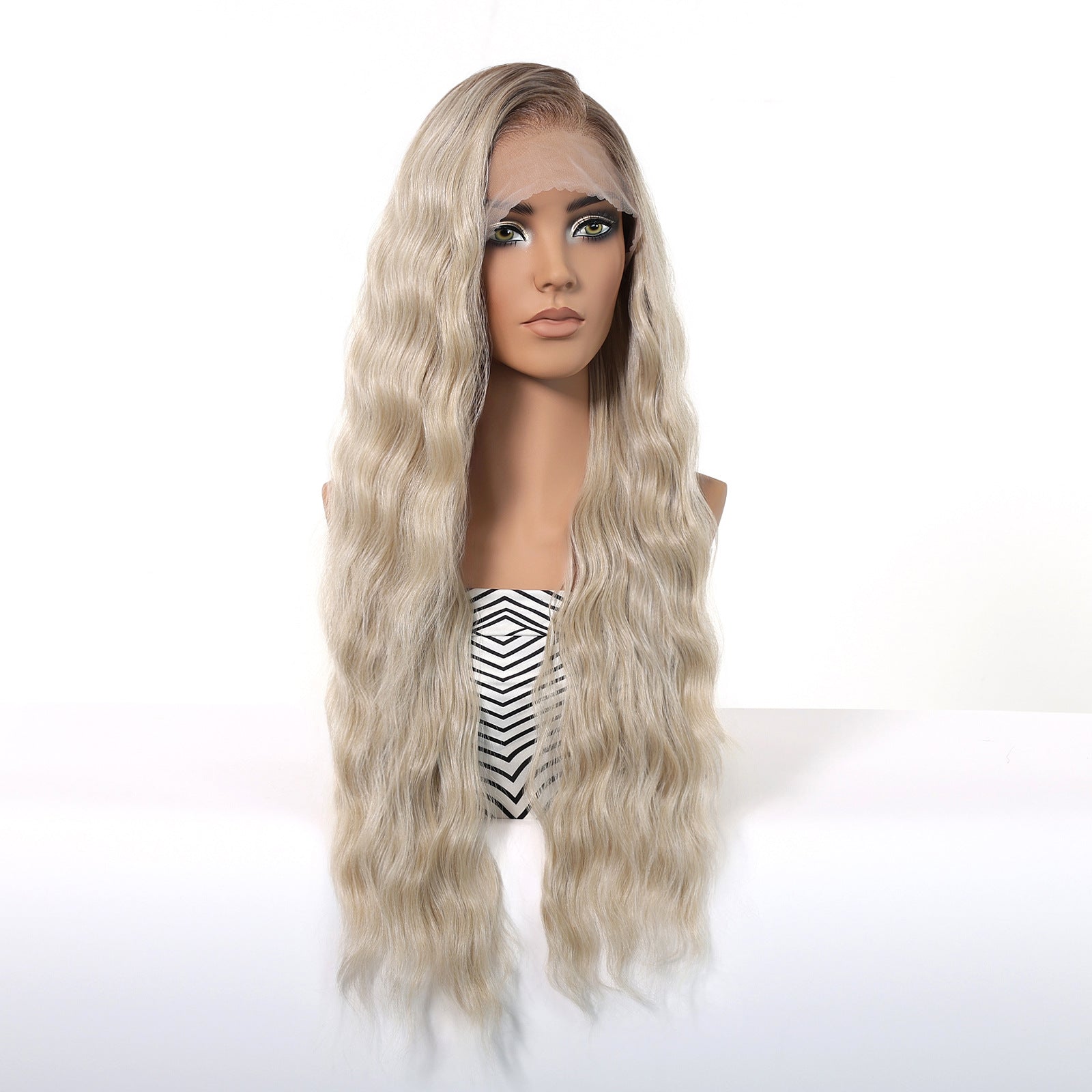 Lilah 30” Loose Wave HD Lace Front Wig - Ash Blonde, Hand-Tied Monofilament Top