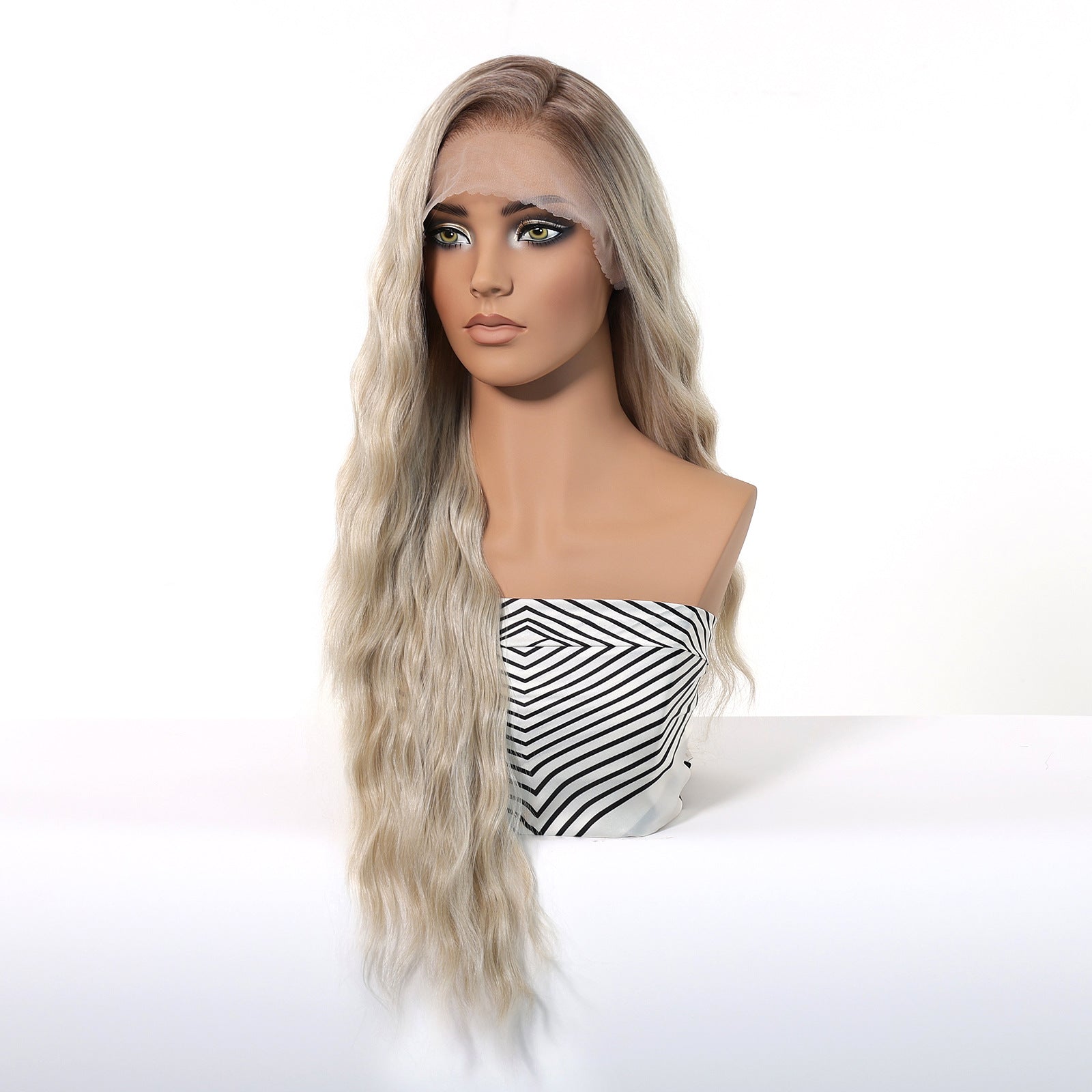 Lilah 30” Loose Wave HD Lace Front Wig - Ash Blonde, Hand-Tied Monofilament Top
