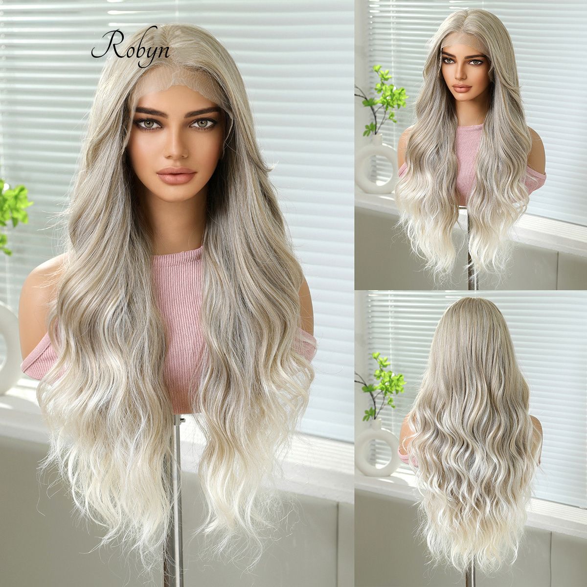 Robyn | Ombré Blonde Long Wavy 13*6 HD Lace Frontal Wig (Hand-Tied)