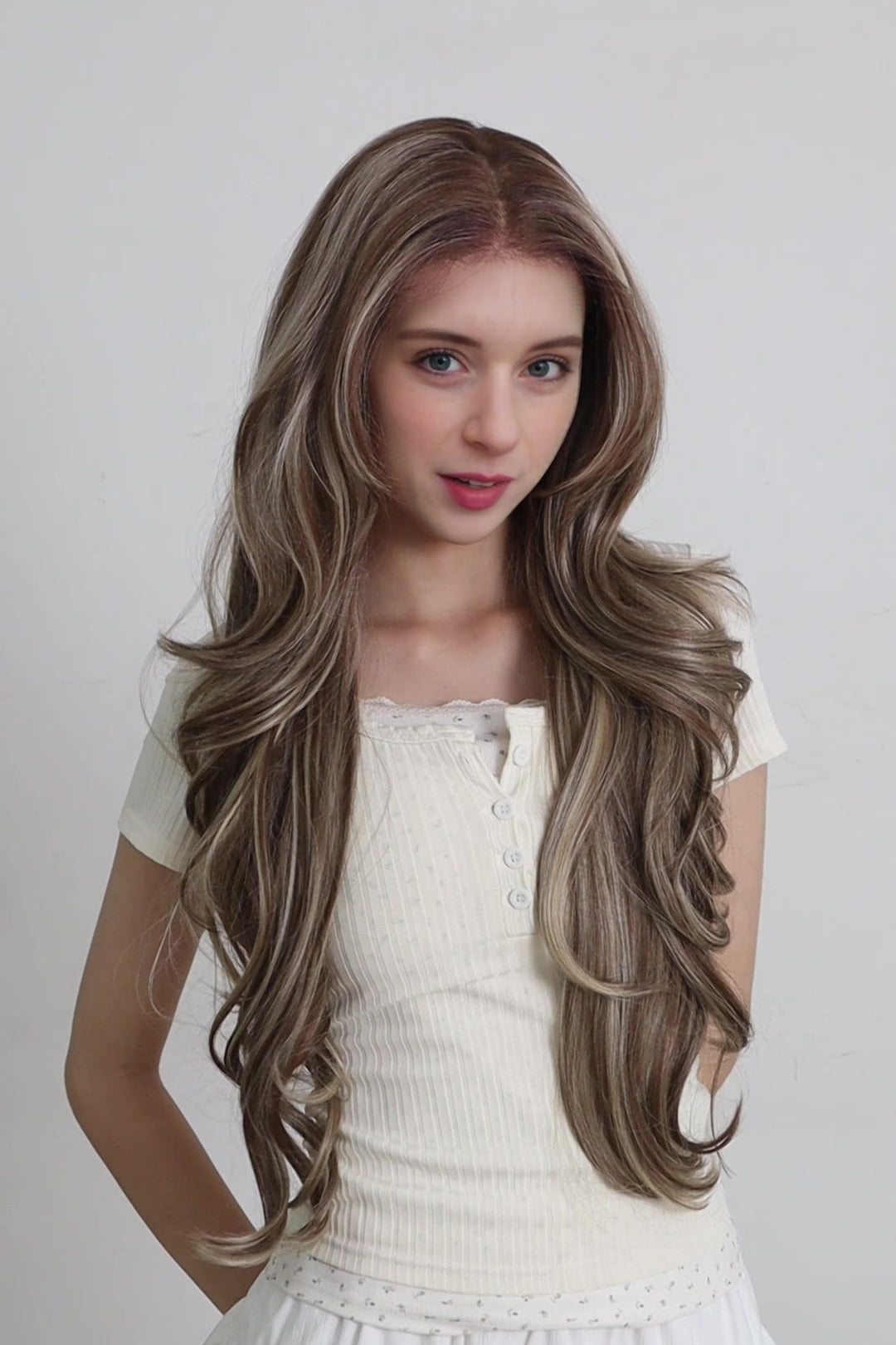 Sienna — Rooted Ash Brown · 26" | 13×6 Lace Front Wig