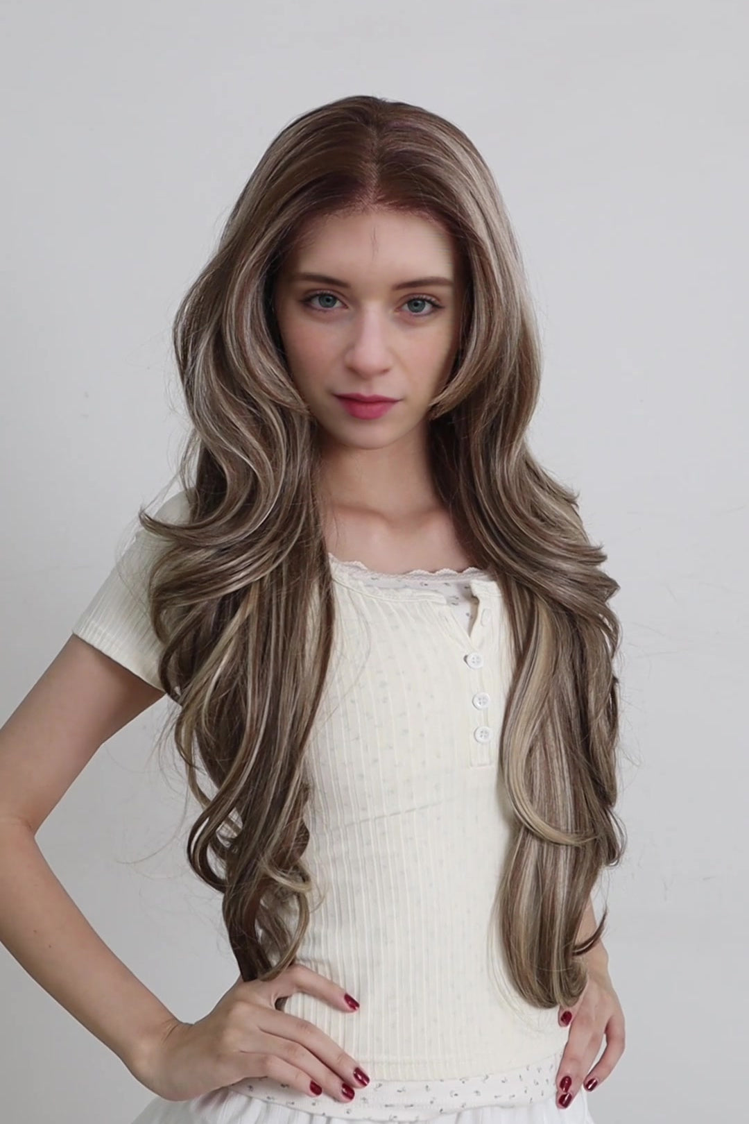 Sienna — Rooted Ash Brown · 26" | 13×6 Lace Front Wig