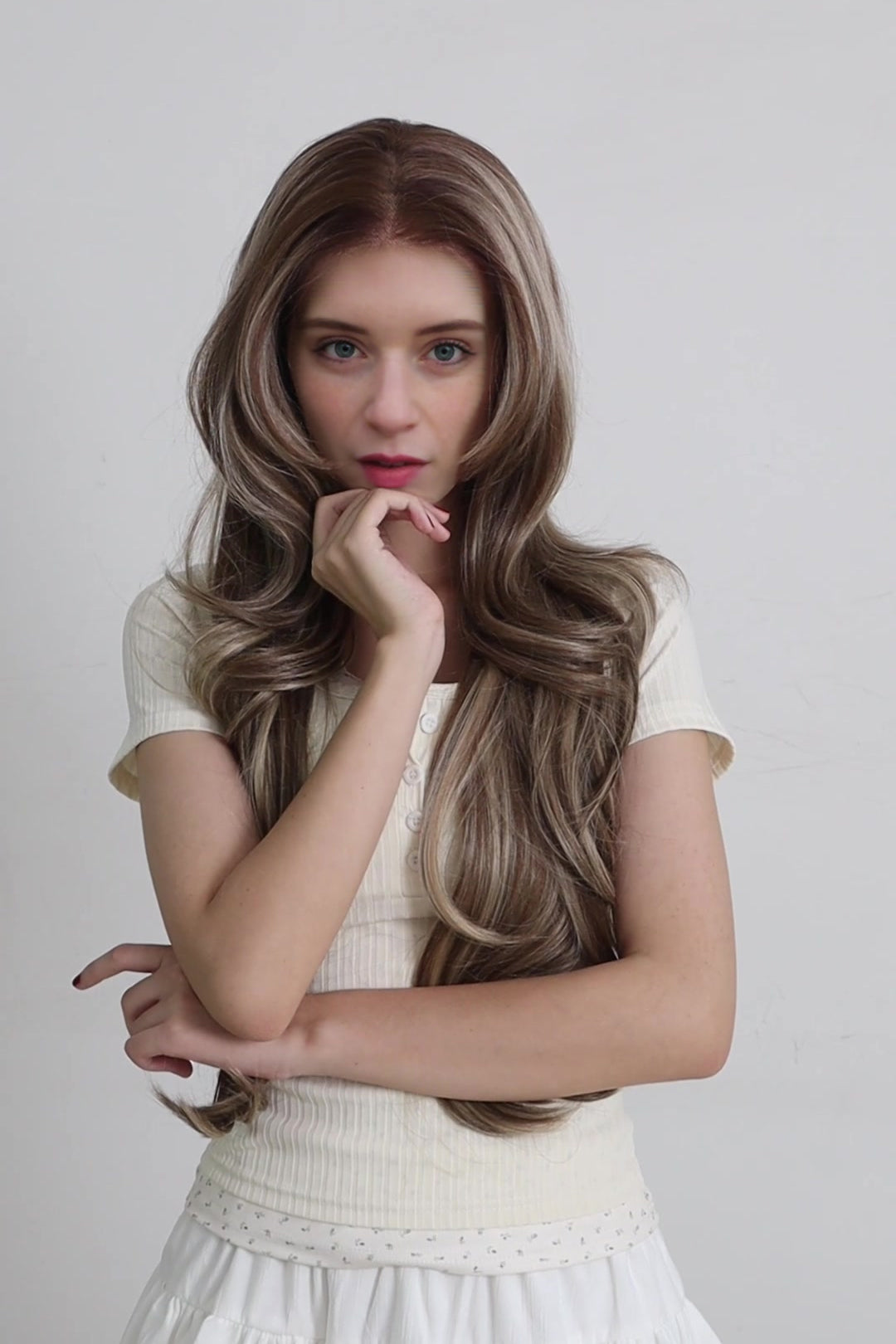 Sienna — Rooted Ash Brown · 26" | 13×6 Lace Front Wig