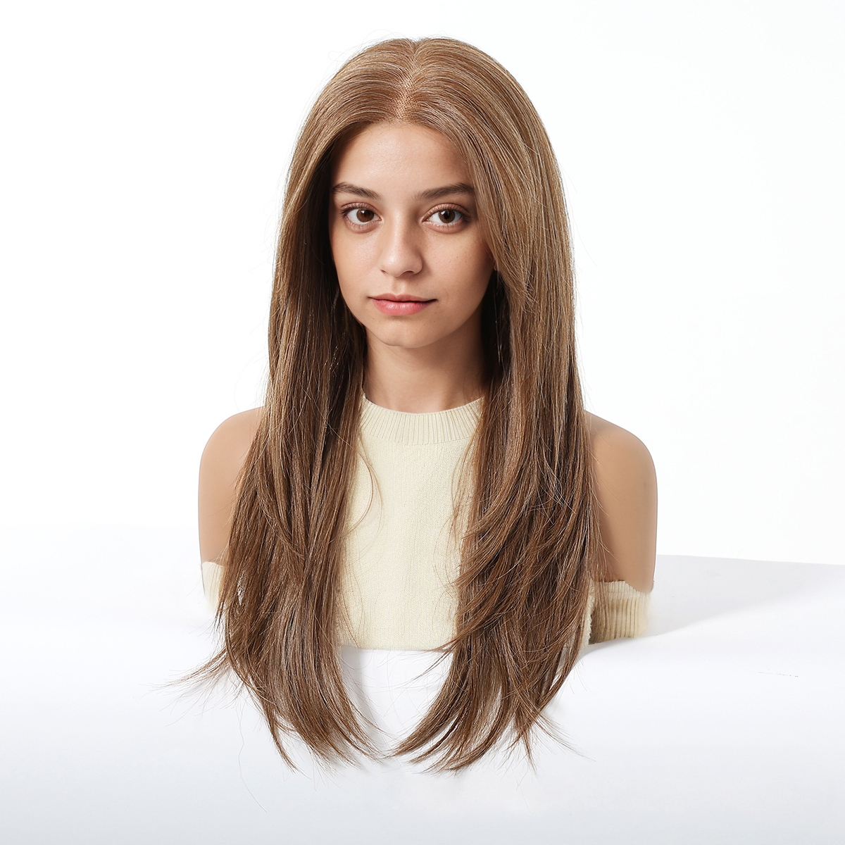 Loose Wave HD Lace Front Wig - Brown, Hand-Tied Monofilament Top, 22 Inch (55cm)