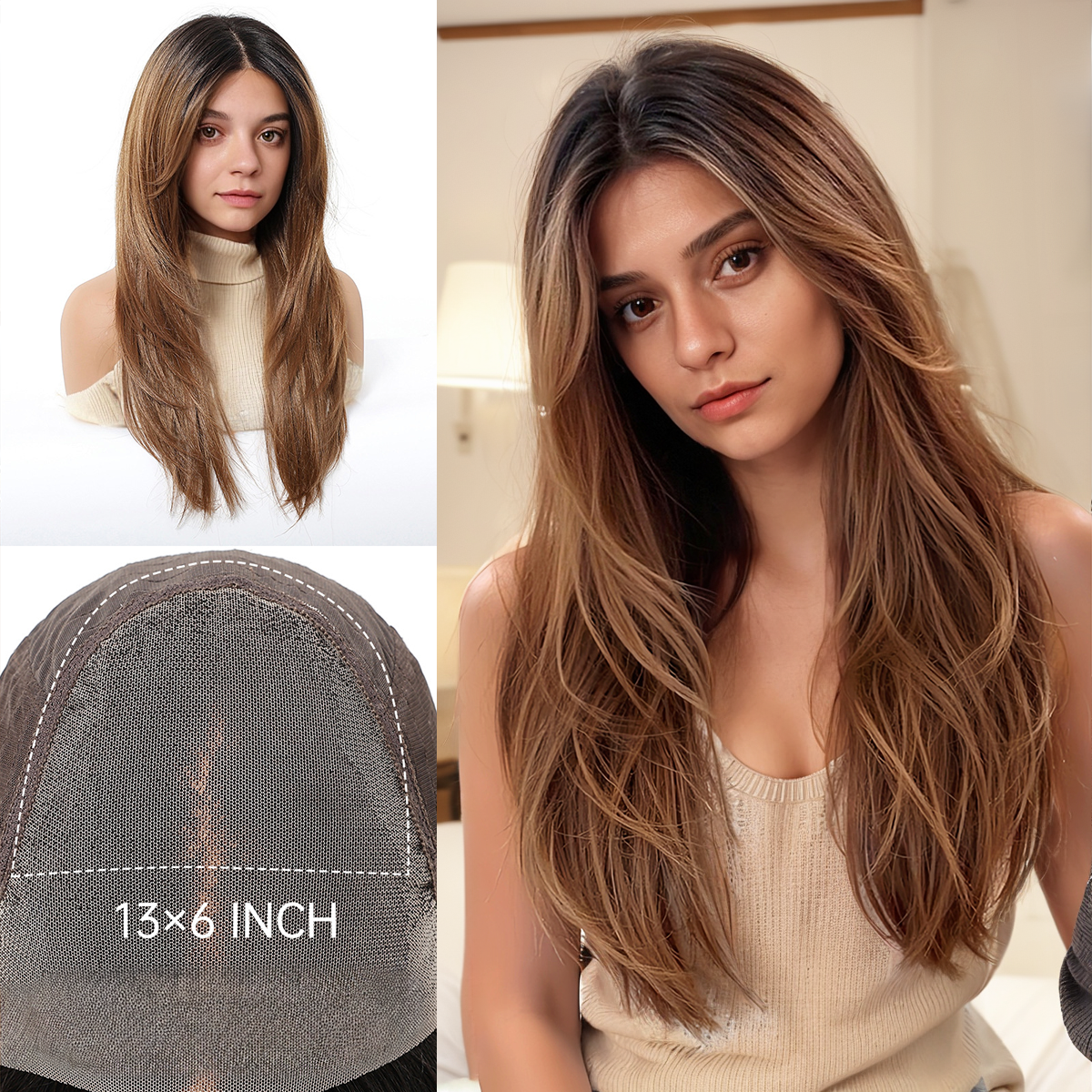 Loose Wave HD Lace Front Wig - Pmbre Brown, 100% Hand-Tied Mono Top, 22 Inch (55cm)