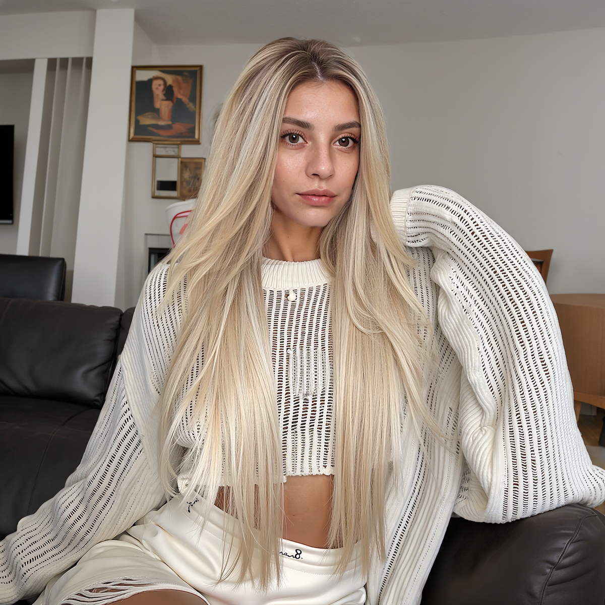 Straight HD Lace Front Wig - Ombre Blonde, Pre-Plucked Hairline, 30 Inch (76cm)