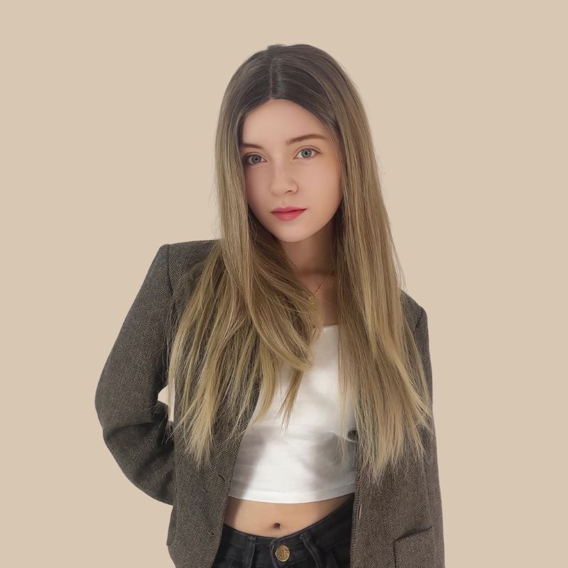 Elena – Rooted Ash Blonde Essential T-Part Lace Wig