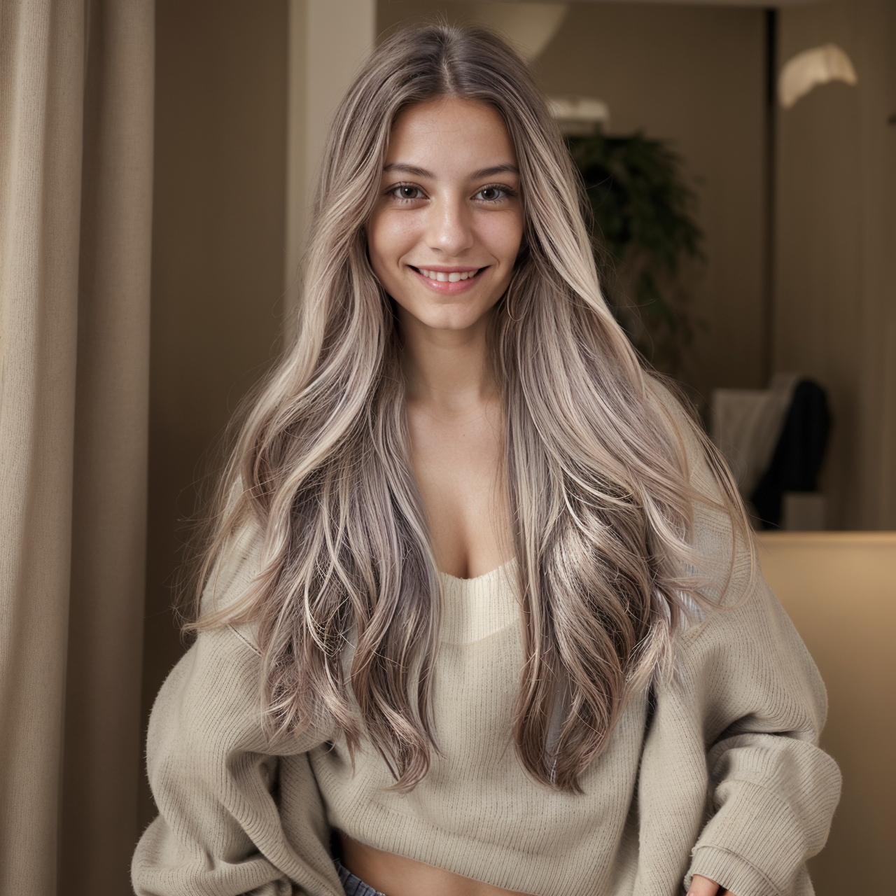 Body Wave HD Lace Front Wig - Ash Grey with White Blonde Highlights, Beginner-Friendly, 26 Inch (66cm)