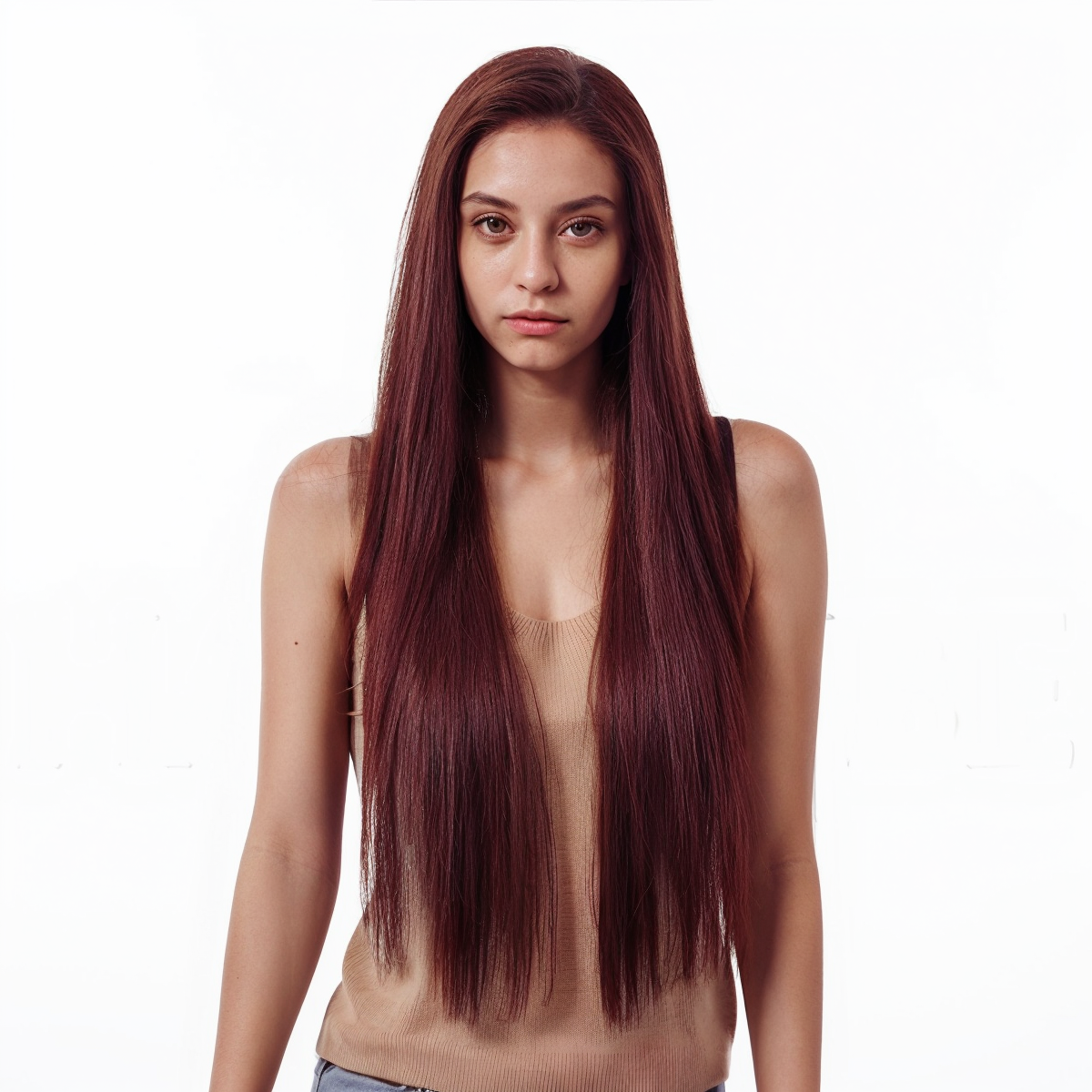 Straight HD Lace Front Wig - Red, Hand-Tied Monofilament Top, 30 Inch (70cm)