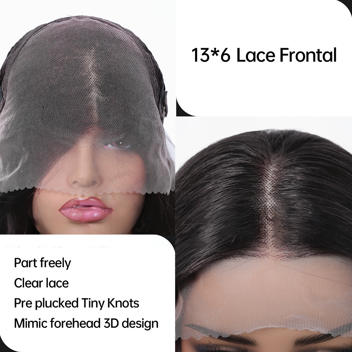 26 Inch (65cm) Body Wave HD Lace Front Wig - Black, 100% Hand-Tied Mono Top