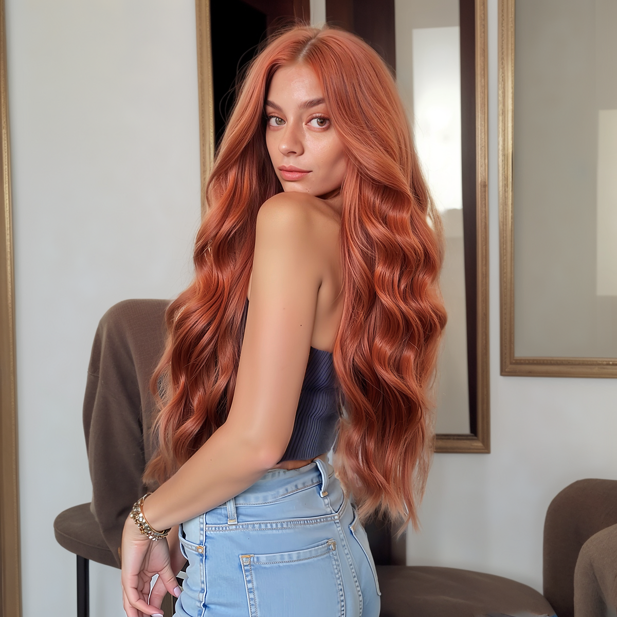 Body Wave HD Lace Front Wig - Ginger, Beginner-Friendly, 32 Inch (81cm)