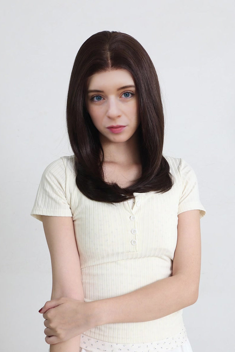 Natalie — Dark Chocolate Brown · 18" | 13×6 Lace Front Wig