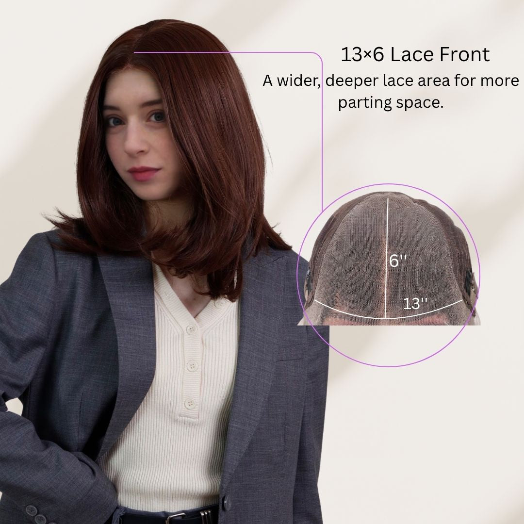 Mila – Chestnut Brown · 18" | 13×6 Lace Front Wig