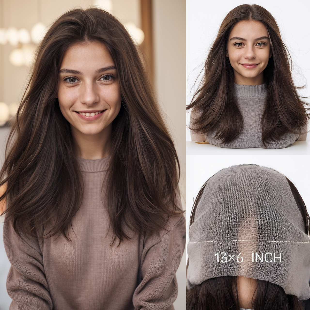 Loose Wave HD Lace Front Wig - Dark Brown, Pre-Plucked Hairline, 18 Inch (45cm)