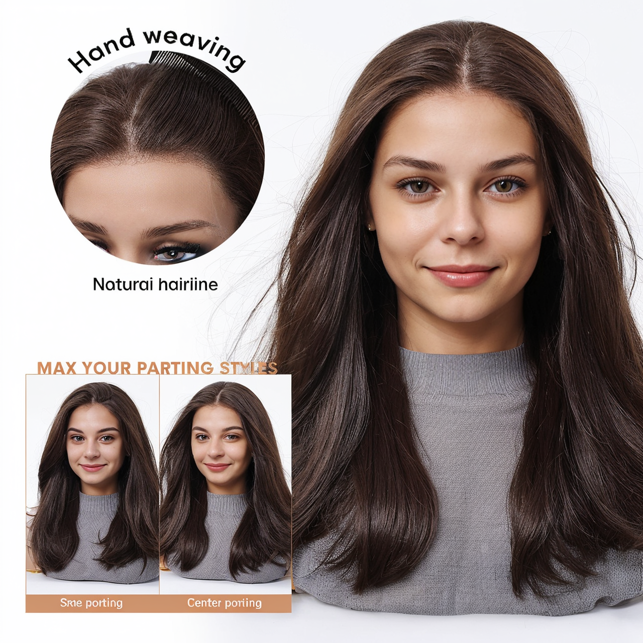 Loose Wave HD Lace Front Wig - Dark Brown, Pre-Plucked Hairline, 18 Inch (45cm)