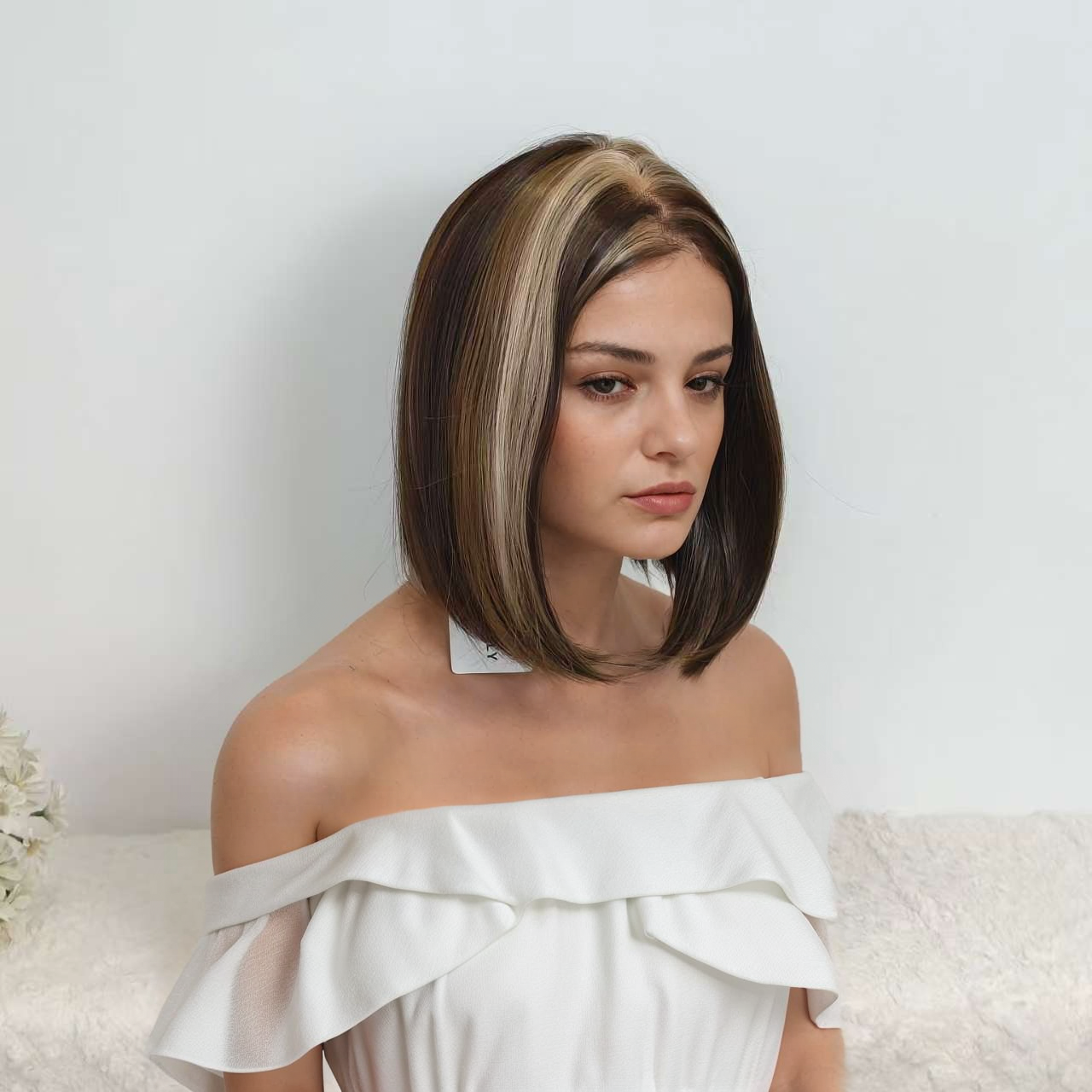 Evelyn 12” Loose Wave HD Lace Front Wig - Brown with Blonde Highlights, Beginner-Friendly