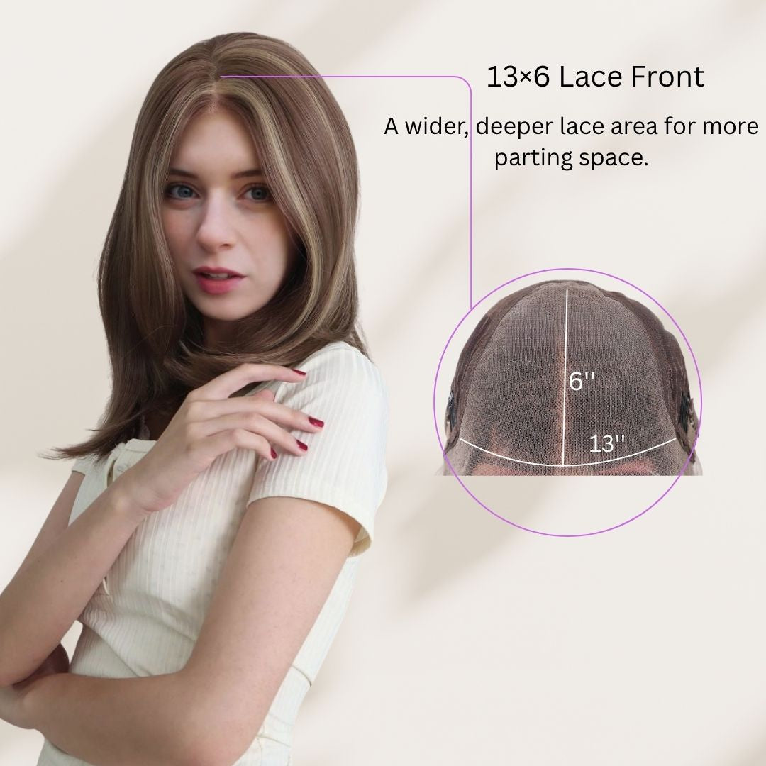 Evie — Soft Chestnut Brown · 18" | 13×6 Lace Front Wig