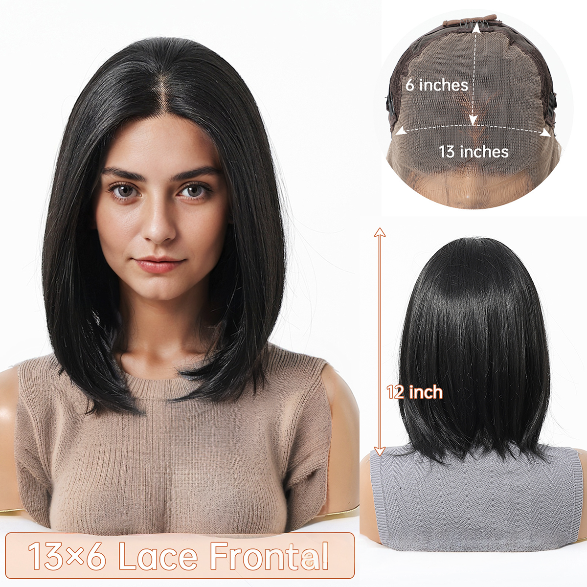Loose Wave HD Lace Front Wig - Black, Beginner-Friendly, 12 Inch (30cm)