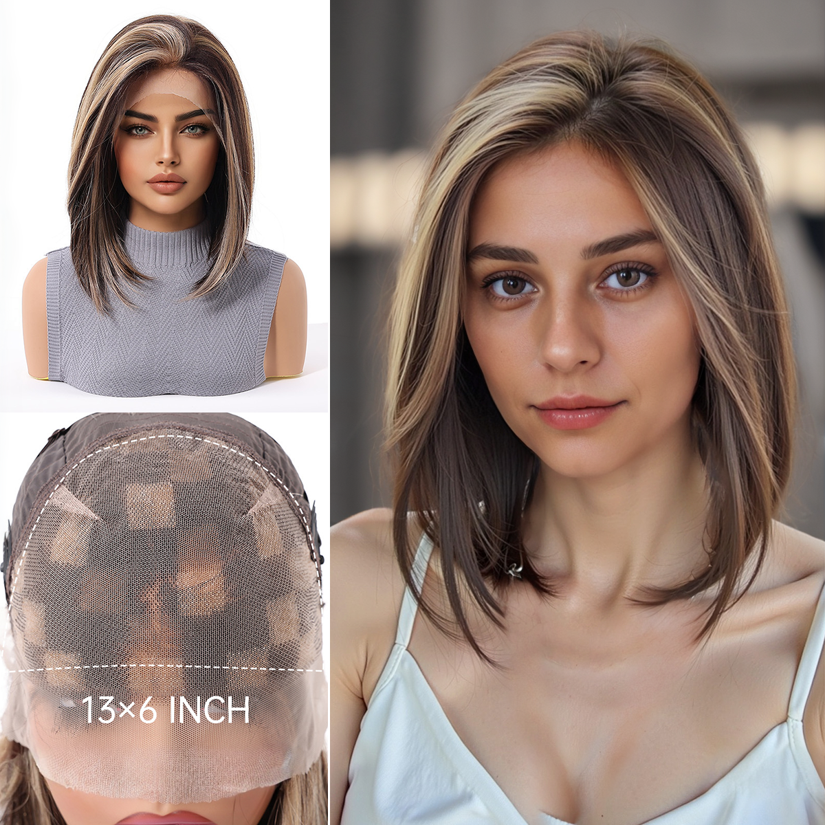 Evie | Blonde Short 13*6 HD Lace Frontal Wig (Hand-Tied)