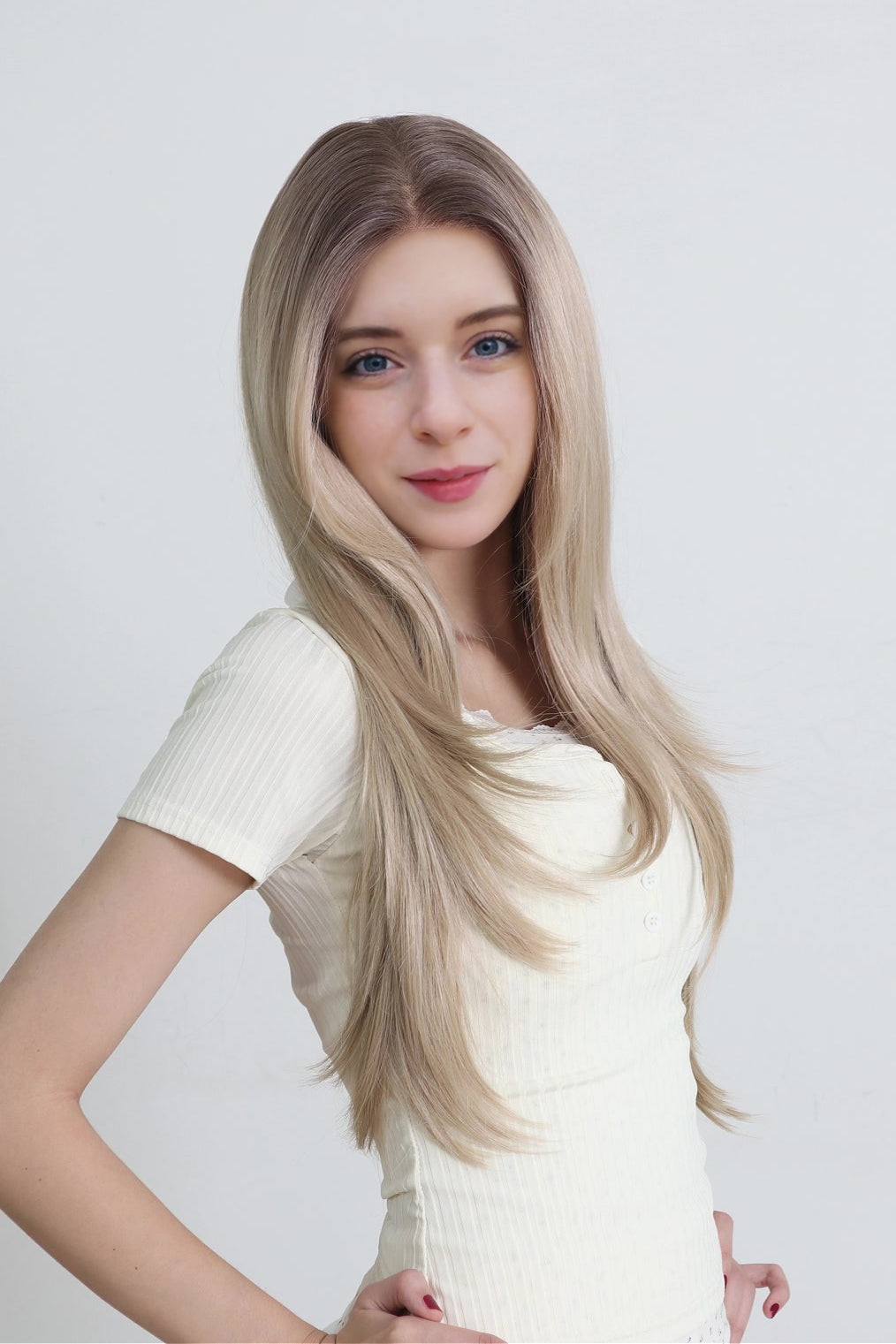 Elara — Light Ash Blonde · 26" | 13×6 Lace Front Wig