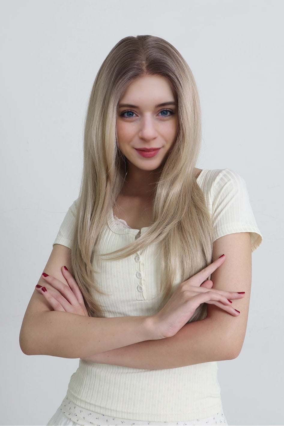 Elara — Light Ash Blonde · 26" | 13×6 Lace Front Wig