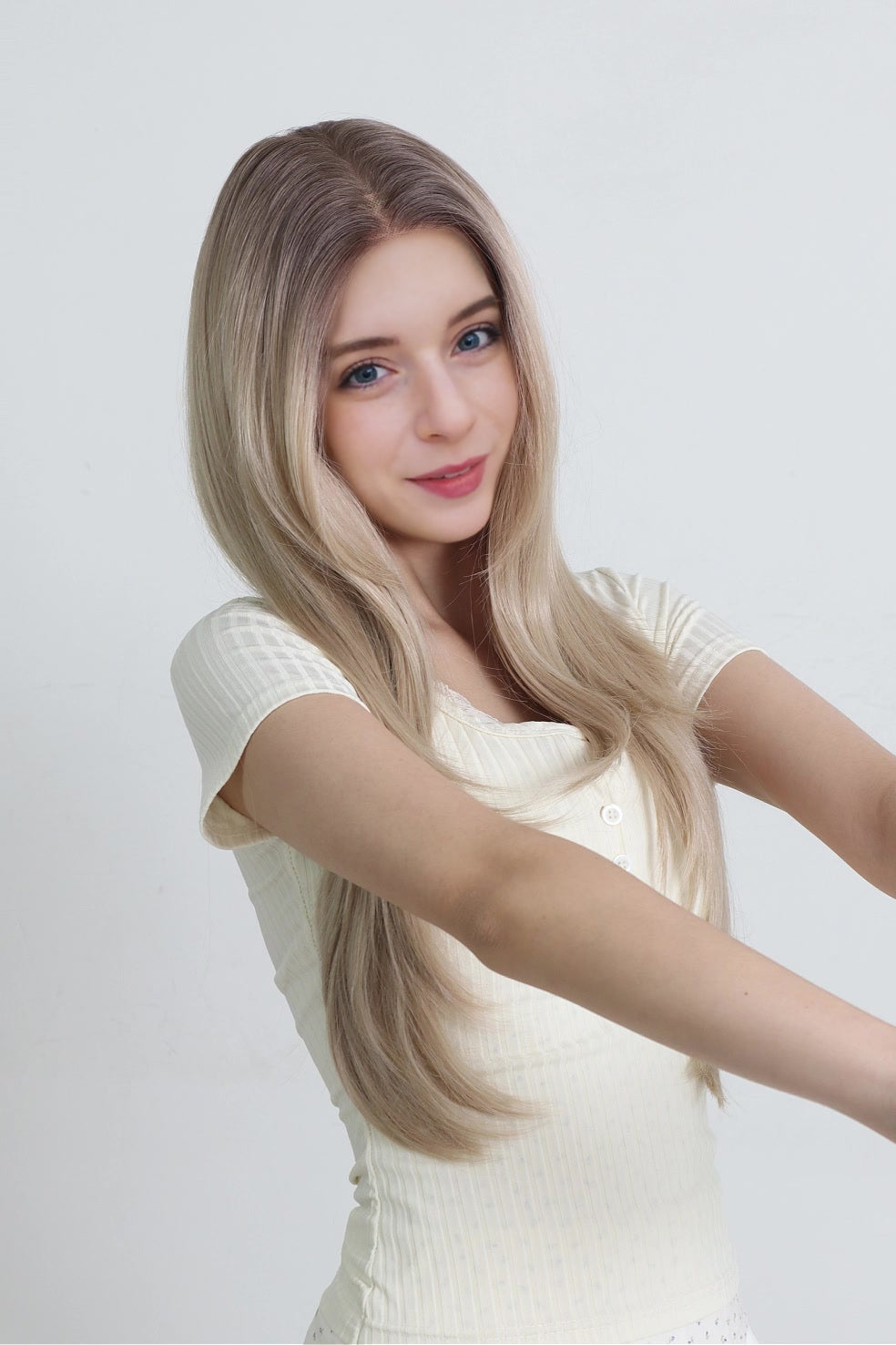 Elara — Light Ash Blonde · 26" | 13×6 Lace Front Wig