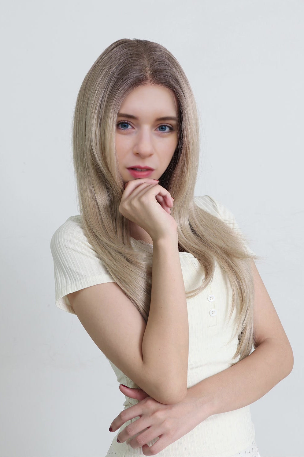 Elara — Light Ash Blonde · 26" | 13×6 Lace Front Wig