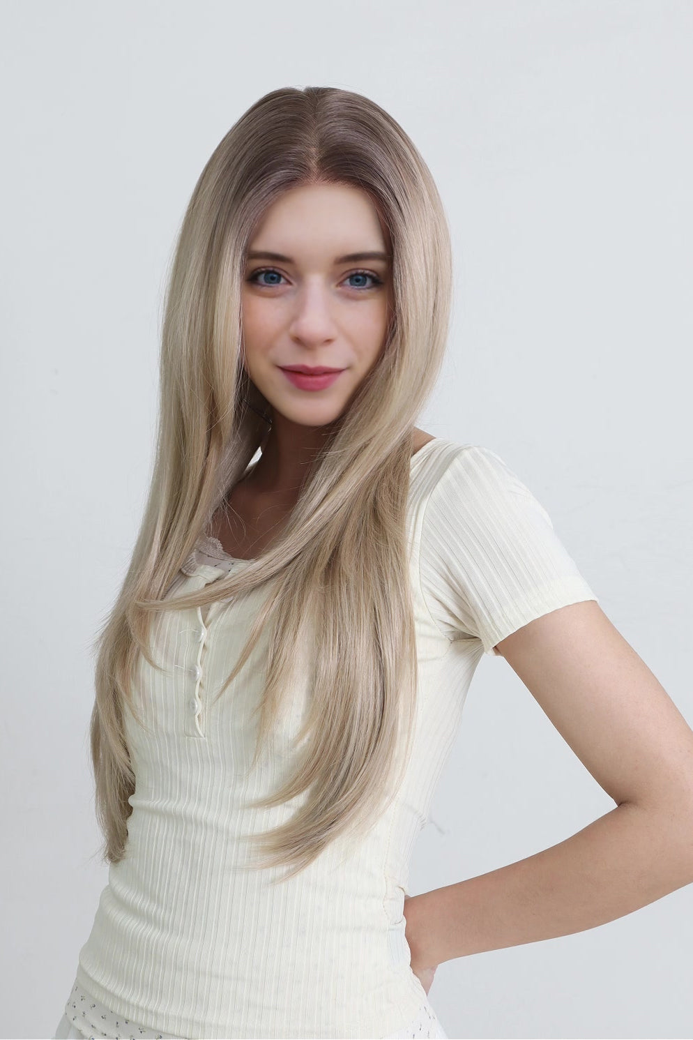 Elara — Light Ash Blonde · 26" | 13×6 Lace Front Wig