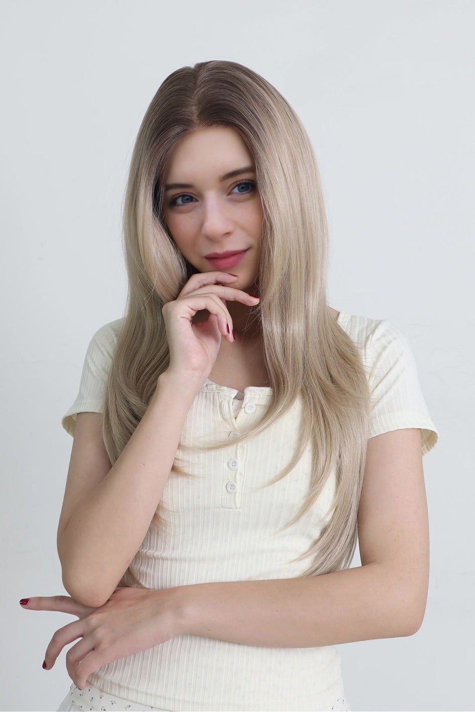 Elara — Light Ash Blonde · 26" | 13×6 Lace Front Wig