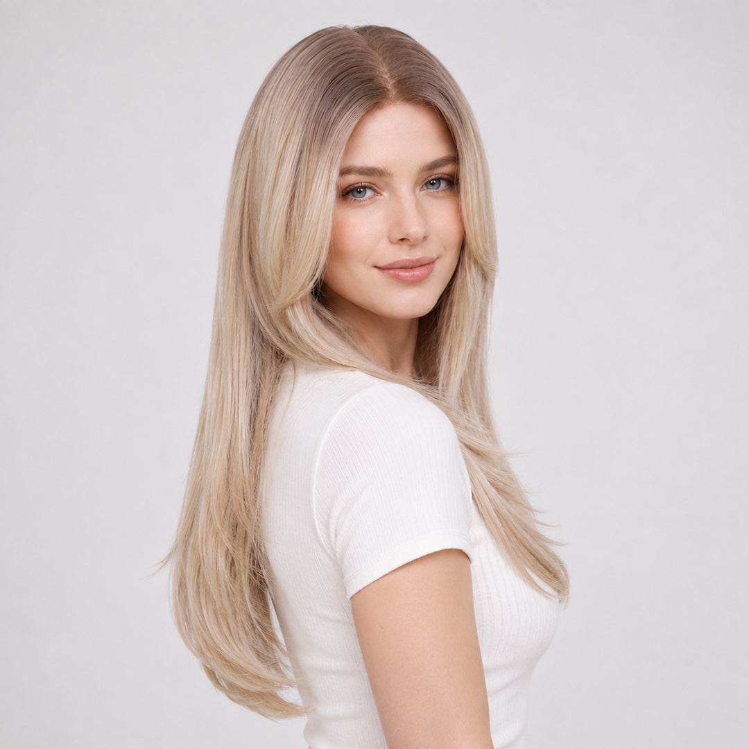 Elara — Light Ash Blonde · 28" | 13×6 Lace Front Wig