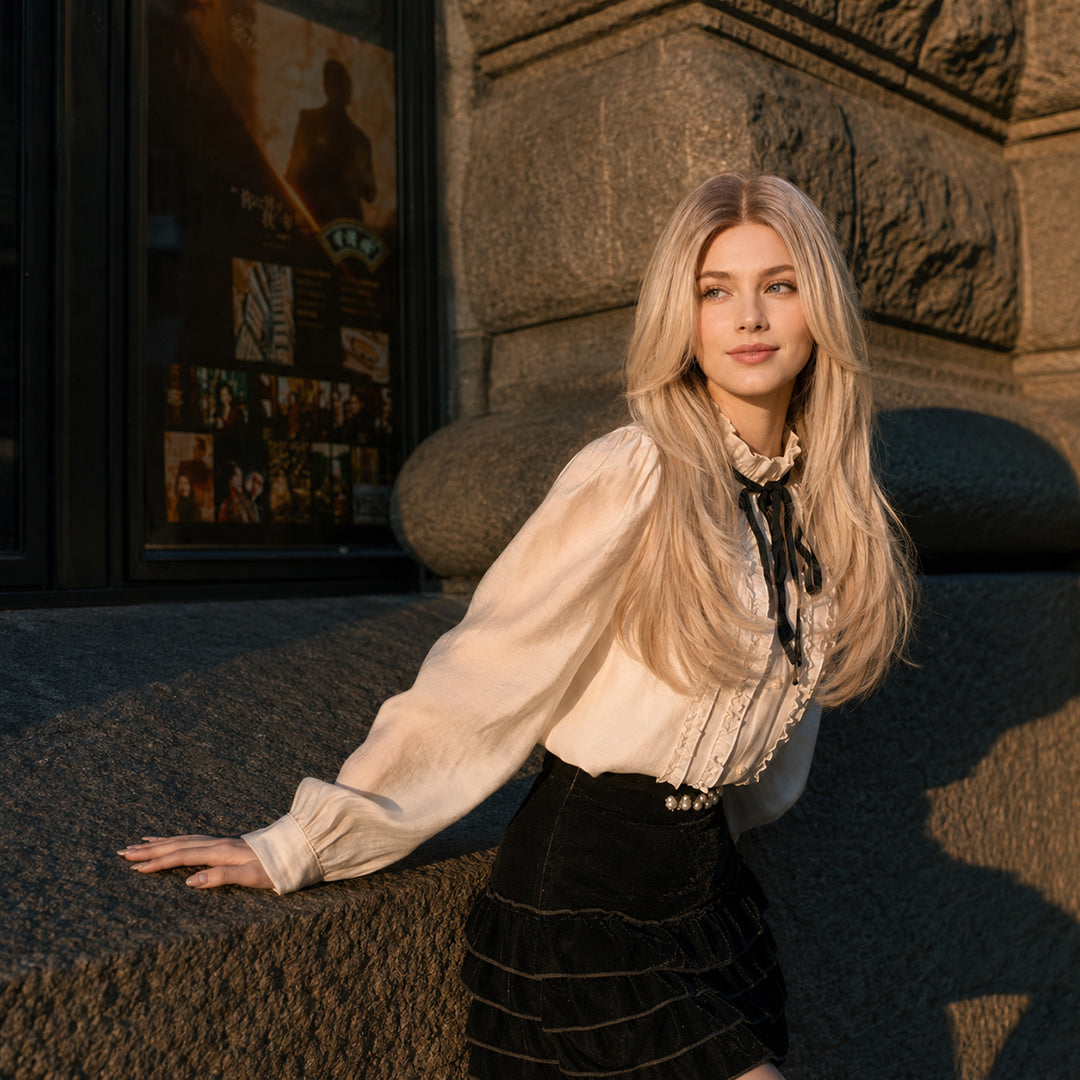 Elara — Light Ash Blonde · 28" | 13×6 Lace Front Wig