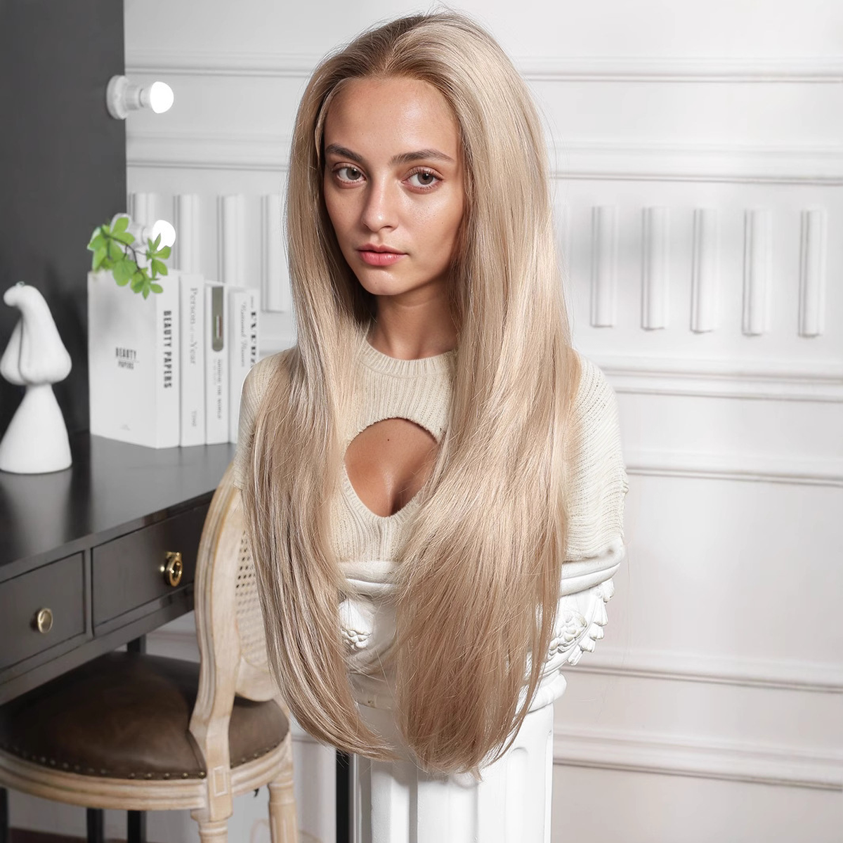 Loose Wave HD Lace Front Wig - Ombre Blonde, Natural Hairline, 20 Inch (50cm)