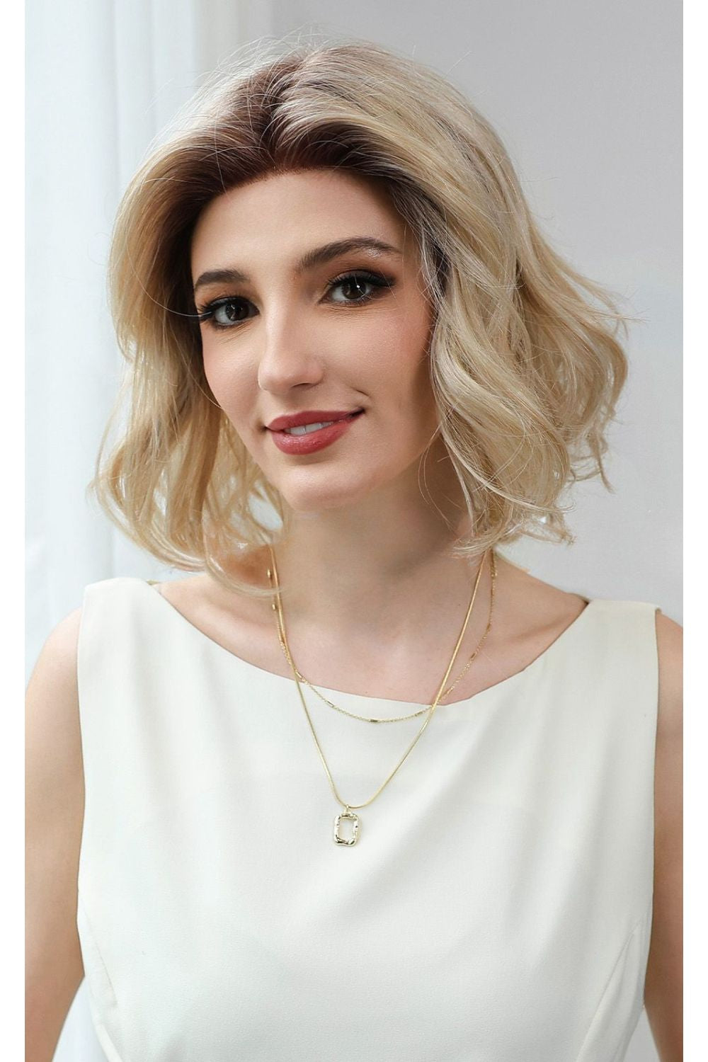 Serena — Short Mono Top Natural Part Lace Front Wig