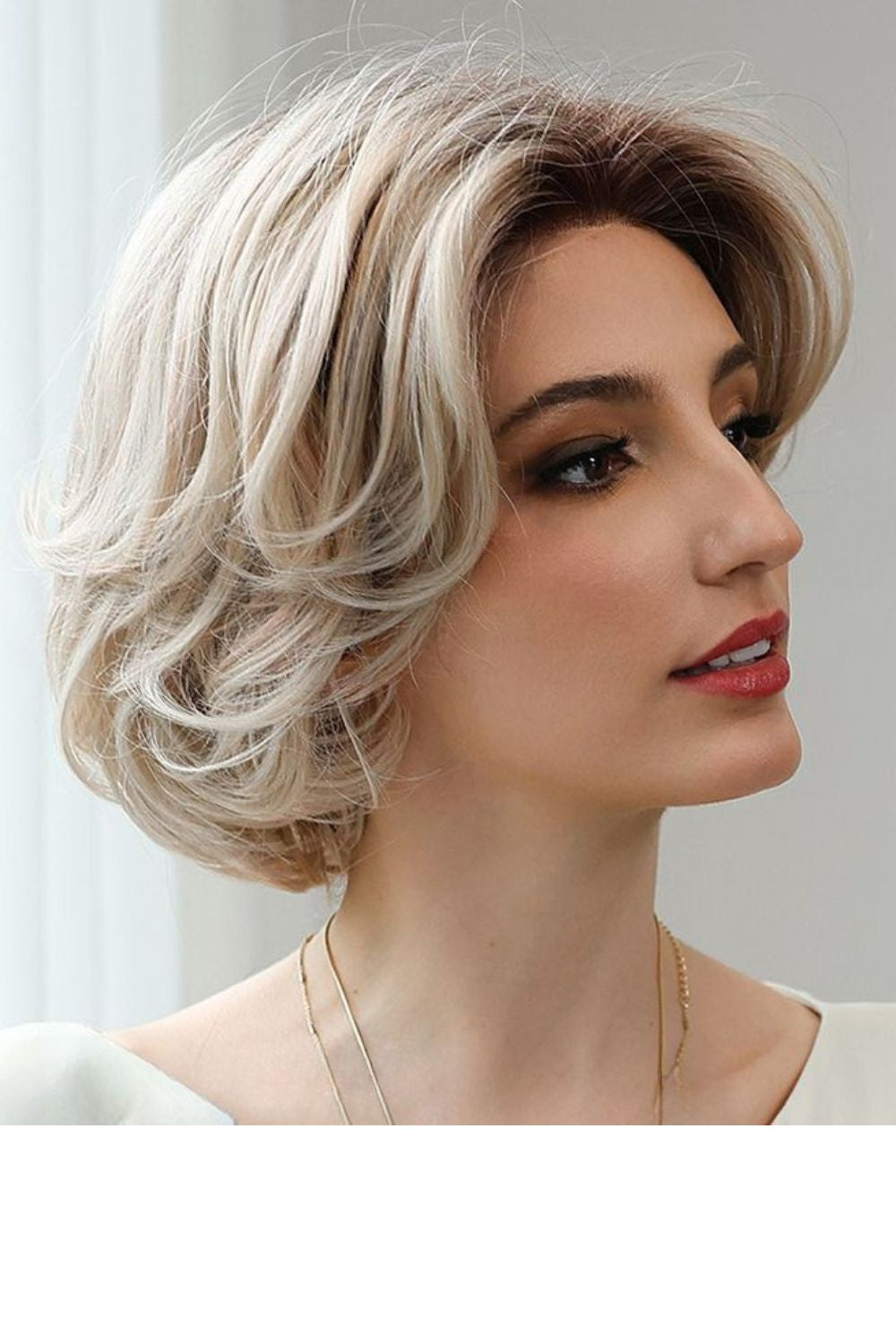 Serena — Short Mono Top Natural Part Lace Front Wig