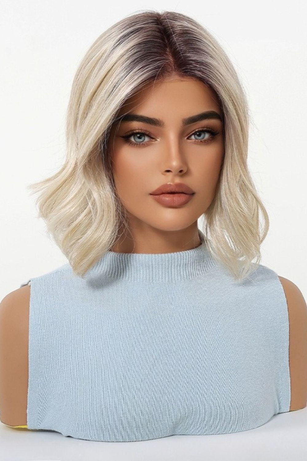 Ariel — Rooted Blonde · 10" Mono Top Natural Part Lace Front Wig