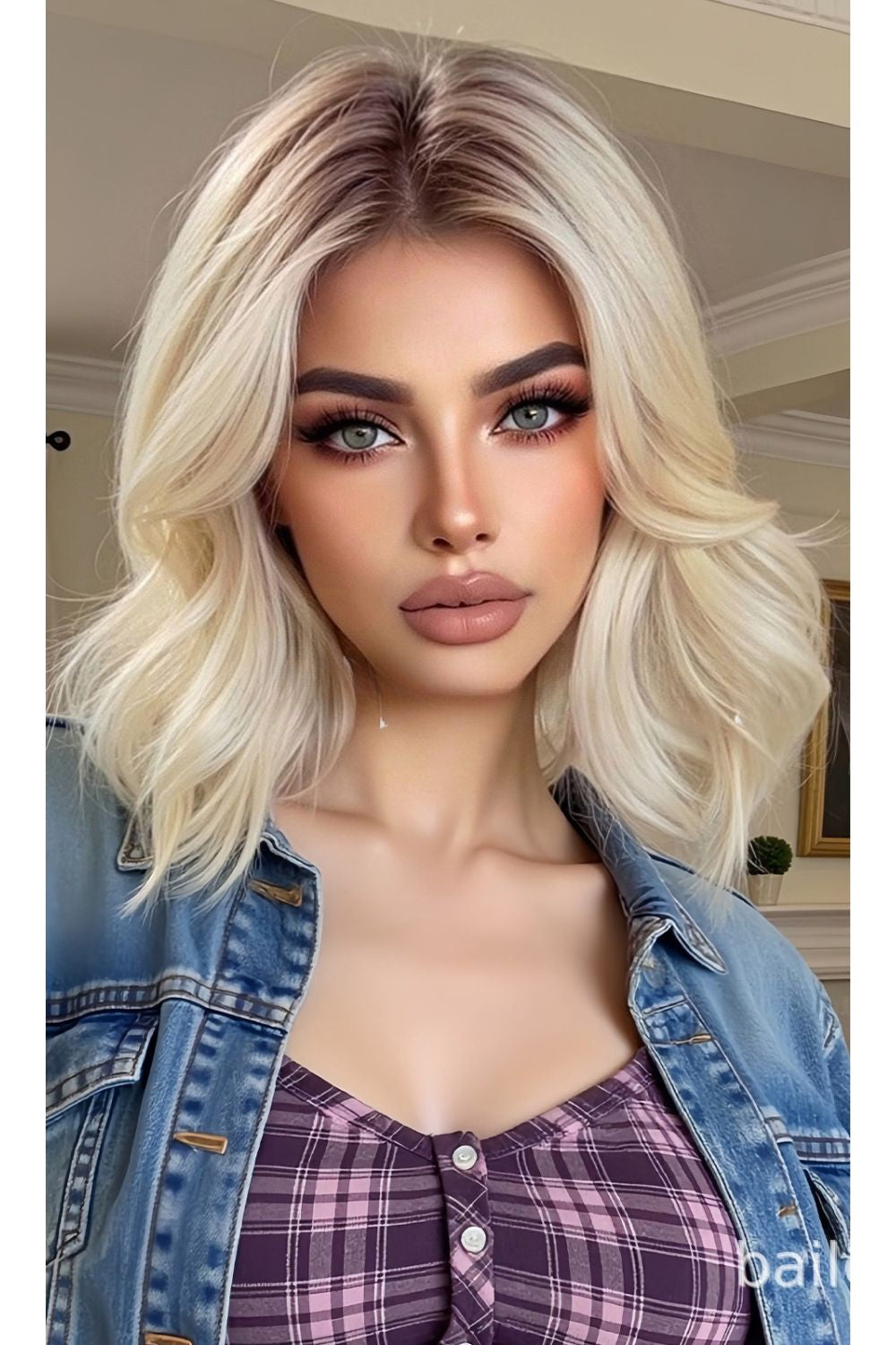 Ariel — Rooted Blonde · 10" Mono Top Natural Part Lace Front Wig