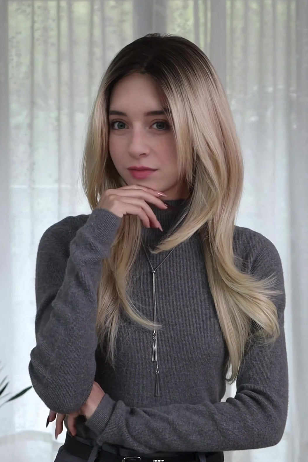 Eden – Ash Blonde Balayage Signature Mono Top Lace Front Wig