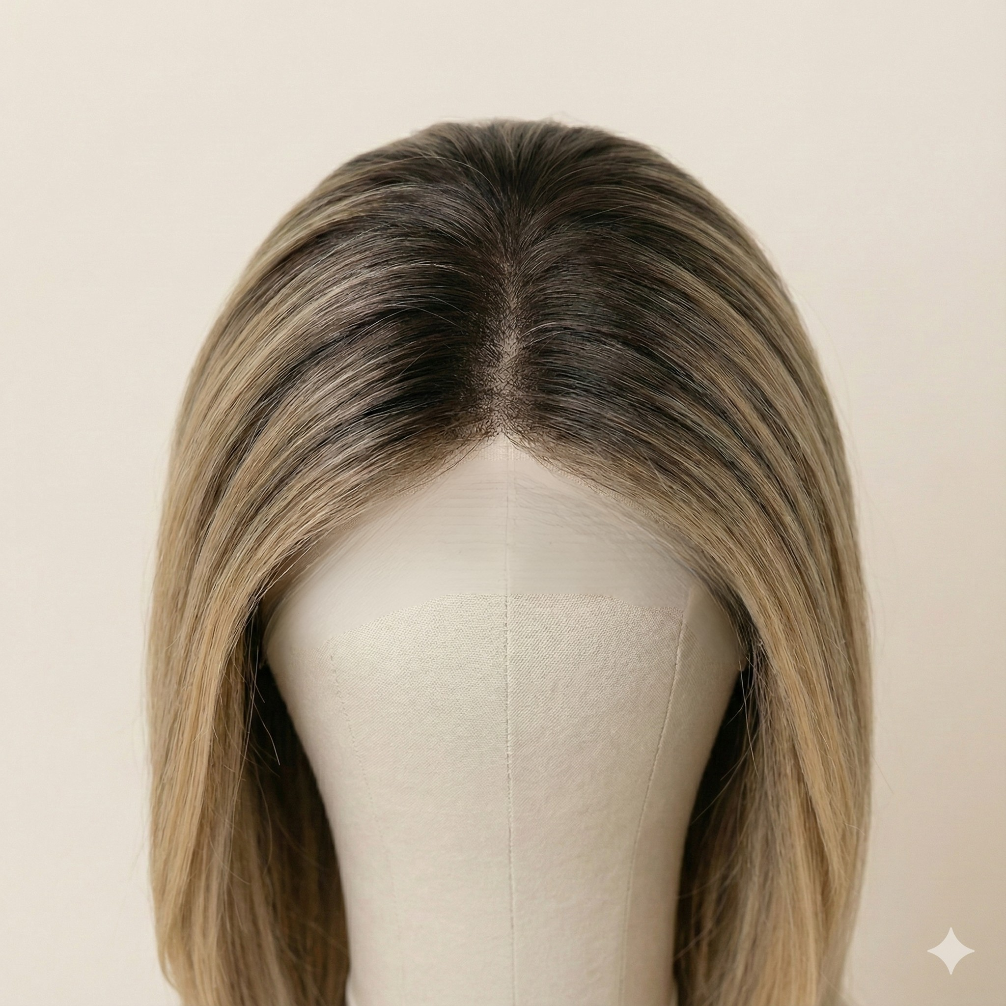 Mono Top Lace Front Wig by UNILOVELY | Ash Blonde Balayage | Natural Scalp Look