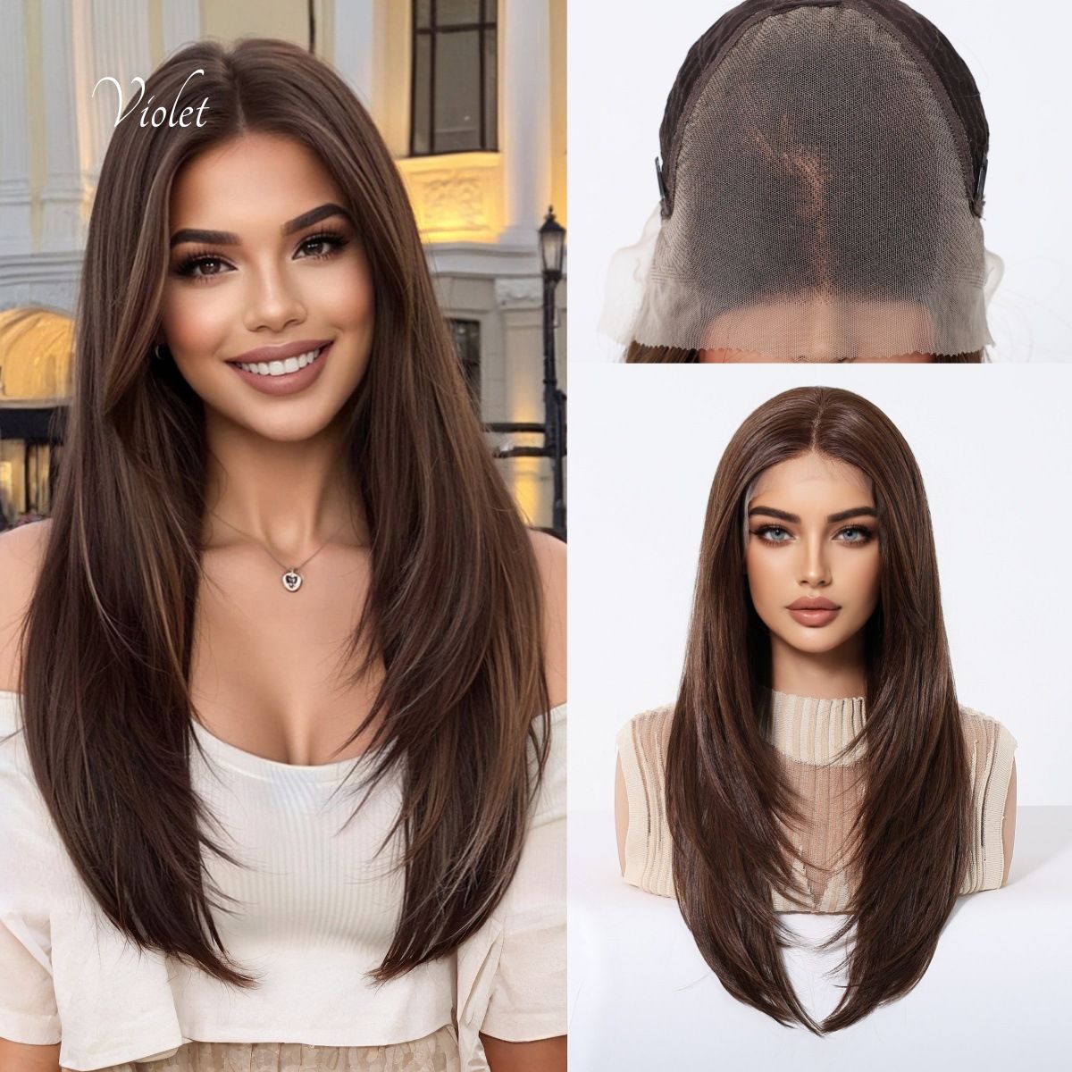 Violet | Brown Medium 13*6 HD Lace Frontal Wig (Hand-Tied)