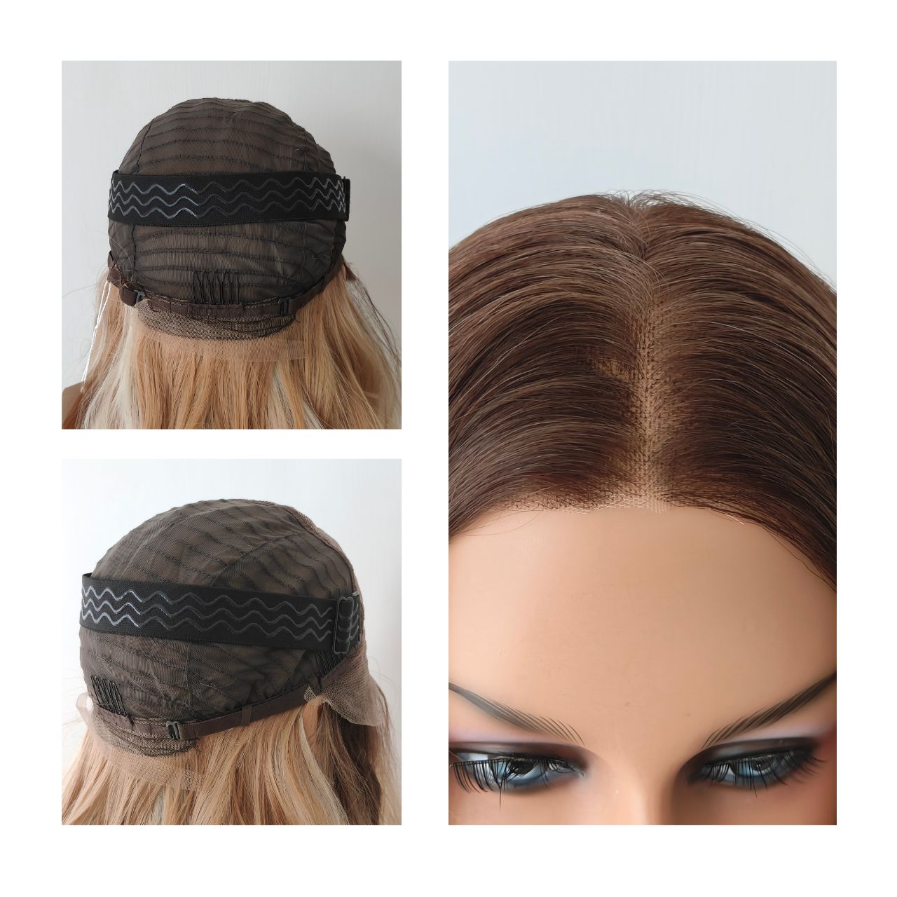 Nancy 26” Body Wave HD Lace Front Wig - Ombre White Blonde, Hand-Tied Monofilament Top