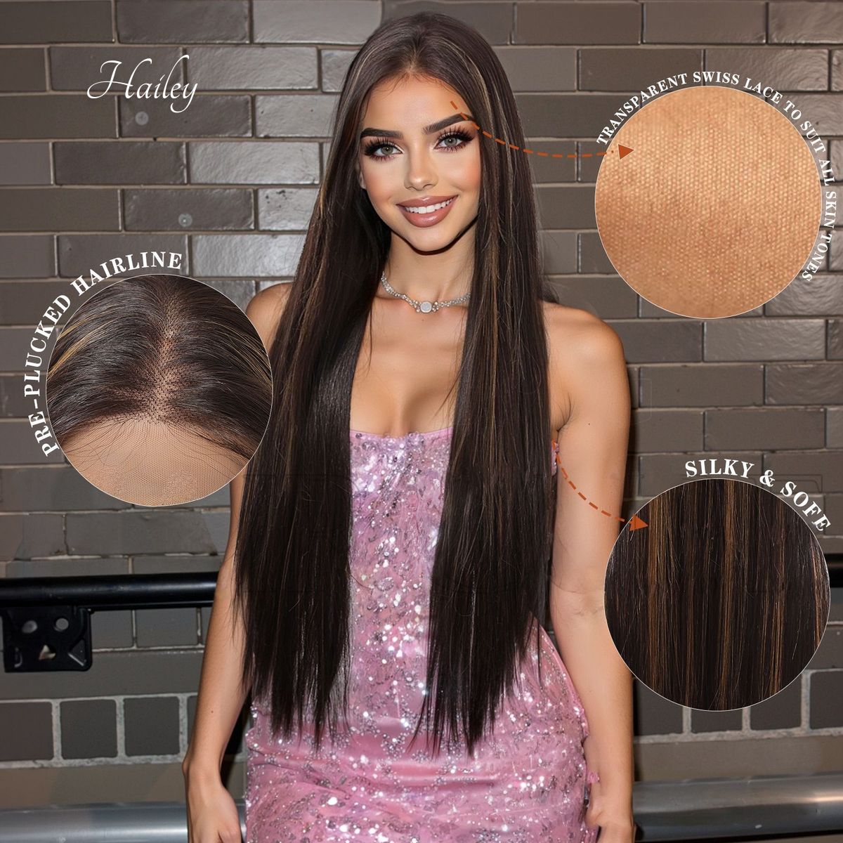 Hailey | Brown Long Straight 13*6 HD Front Lace Wig (Hand-Tied)