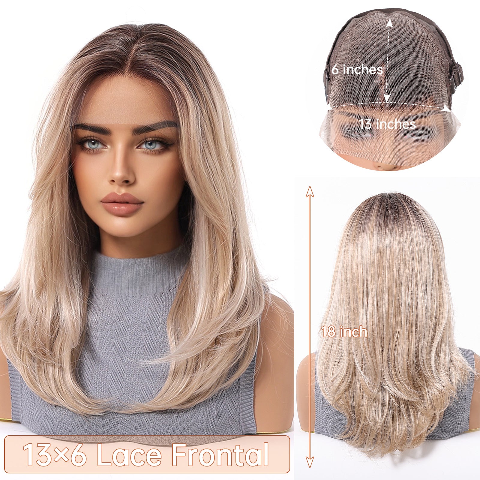 Harper | Blonde Medium 13*6 HD Lace Frontal Wig (Hand-Tied)