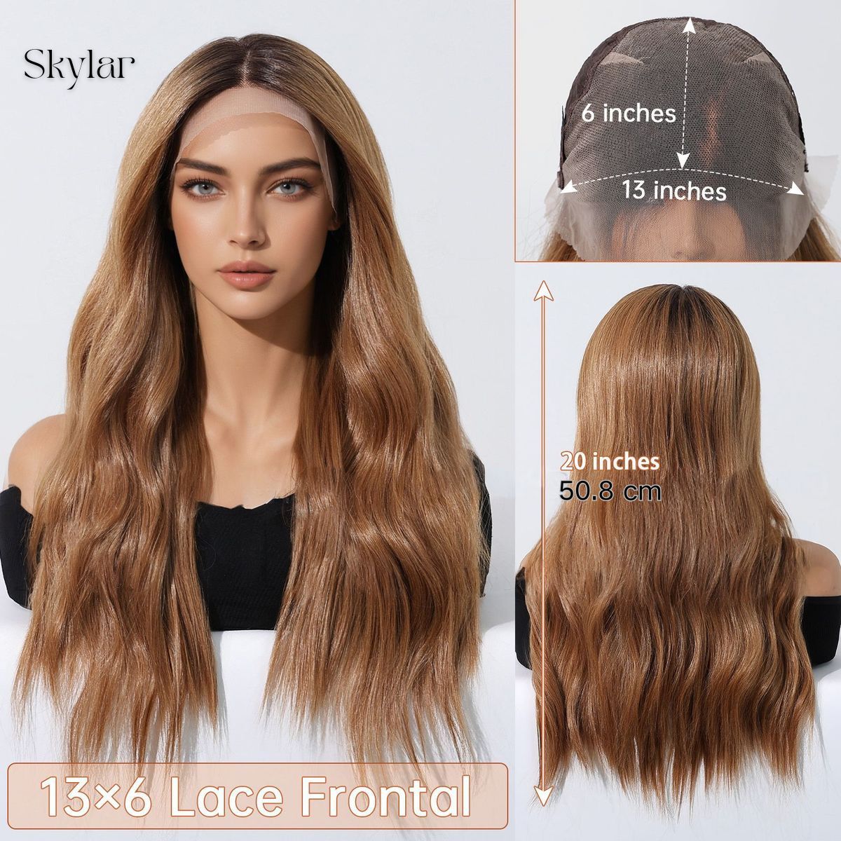 Skylar | Brown Long Wavy 13*6 HD Lace Front Wig (Hand_Tied)