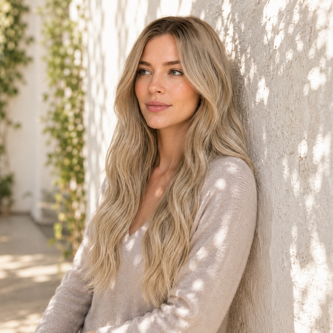 Alternate product view of Ash Blonde #18 Invisible Halo Extensions