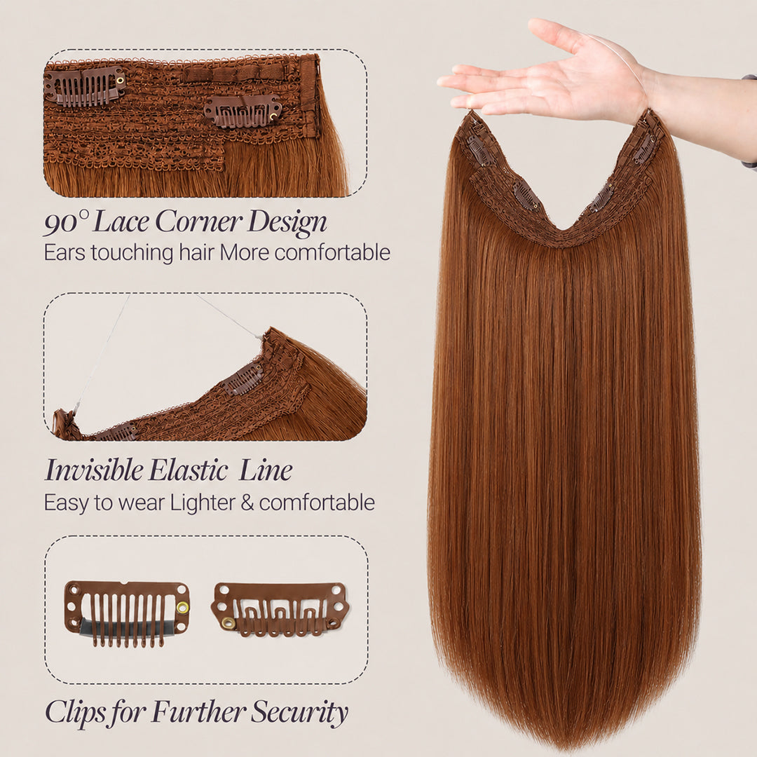 Additional product view of Light Auburn #30 Invisible Halo Extensions