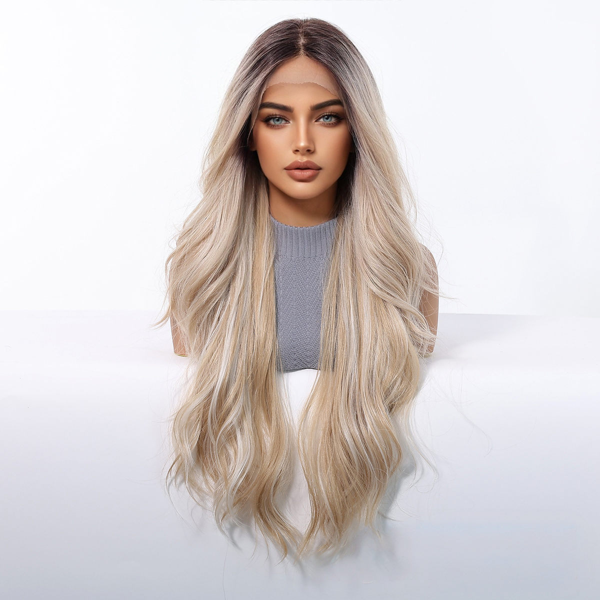 Audrey | Blonde Long Wavy 13*6 HD Lace Front Wig (Hand-Tied)