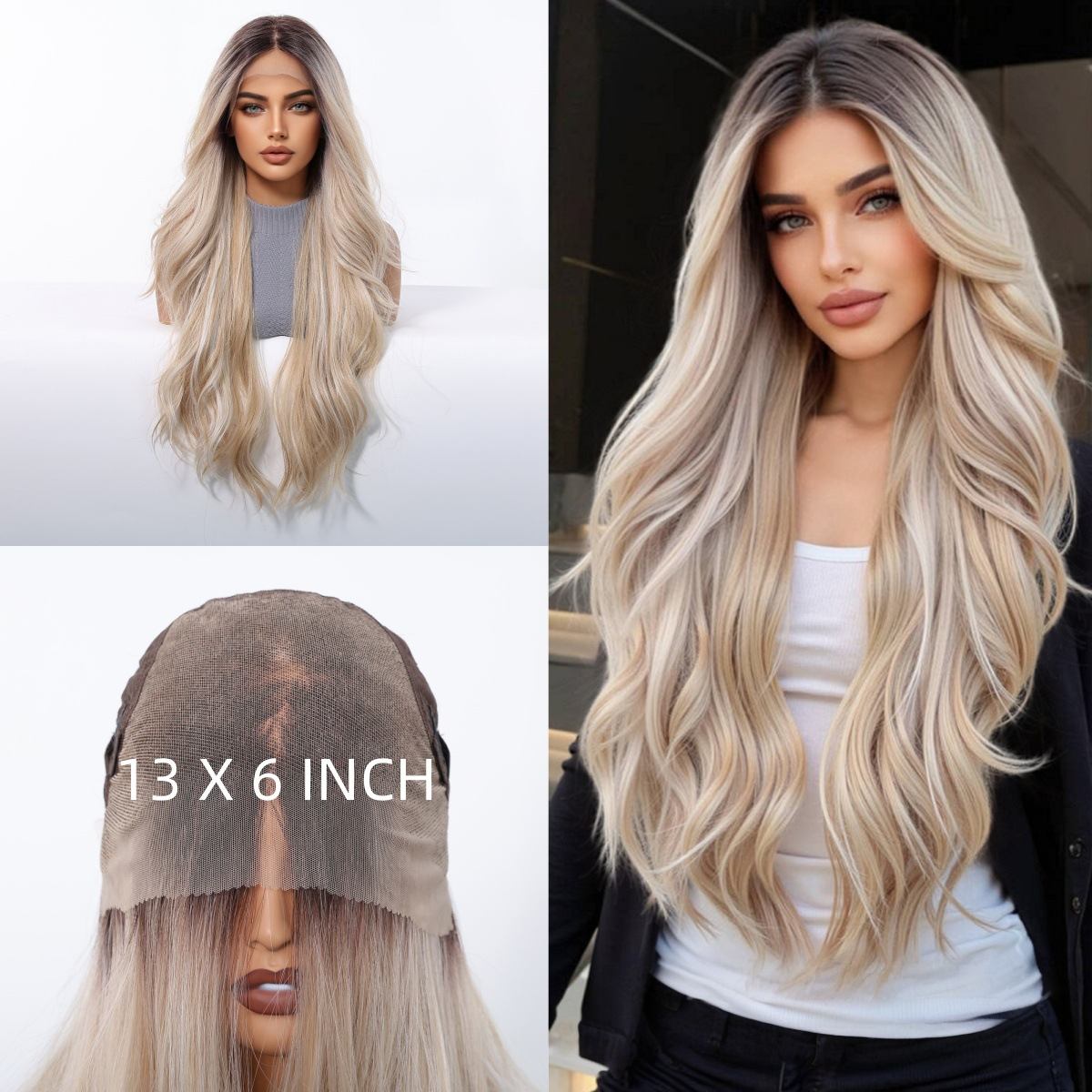 Audrey | Blonde Long Wavy 13*6 HD Lace Front Wig (Hand-Tied)