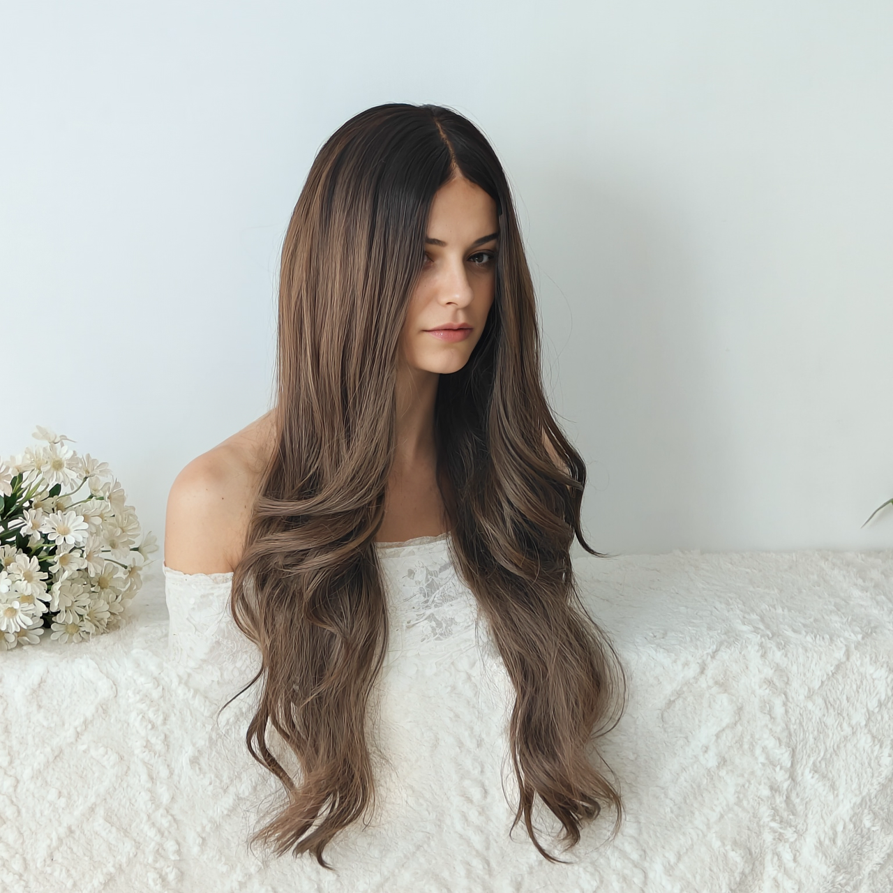 Grace 30” Body Wave HD Lace Front Wig - Ombre Brown, Hand-Tied Monofilament Top