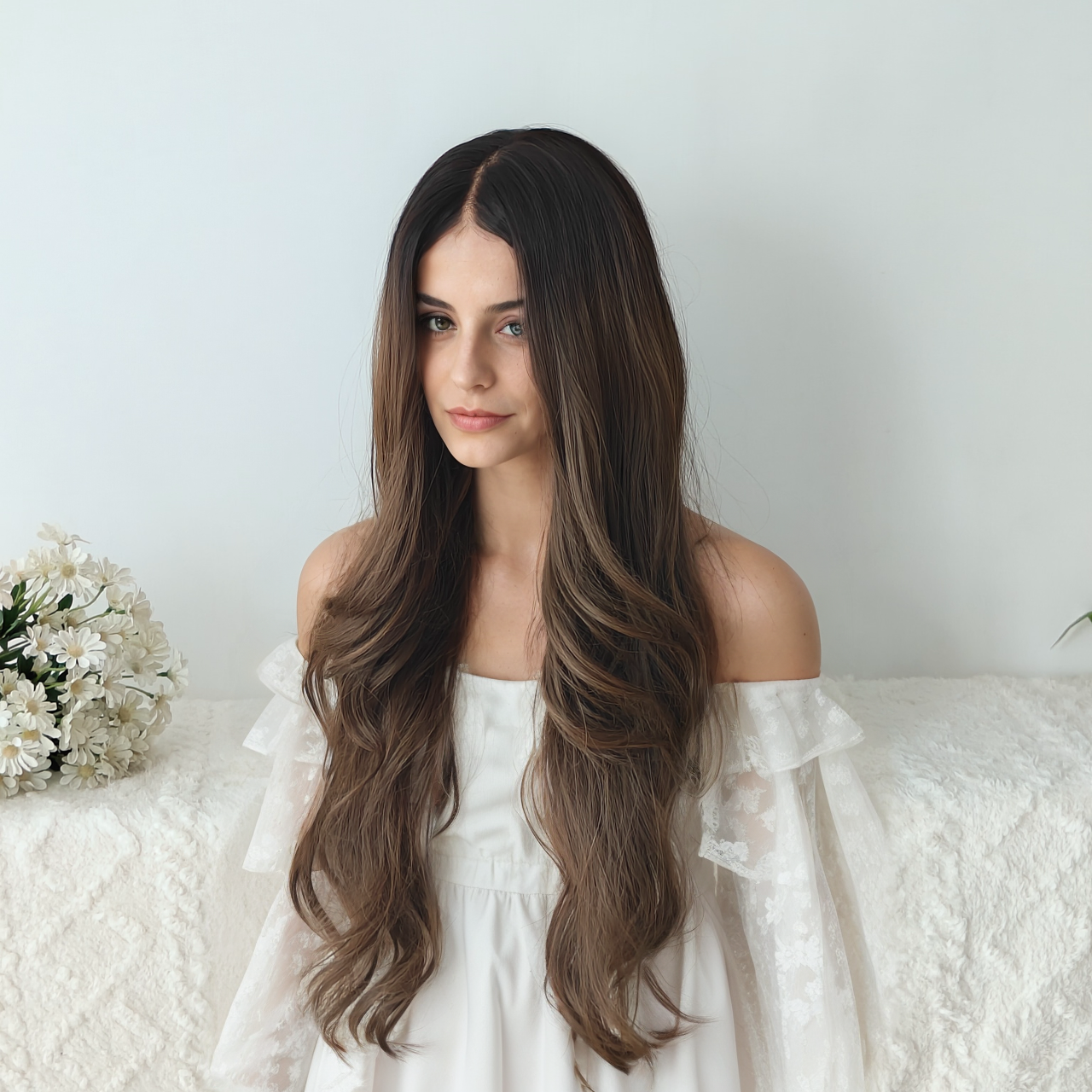 Grace 30” Body Wave HD Lace Front Wig - Ombre Brown, Hand-Tied Monofilament Top