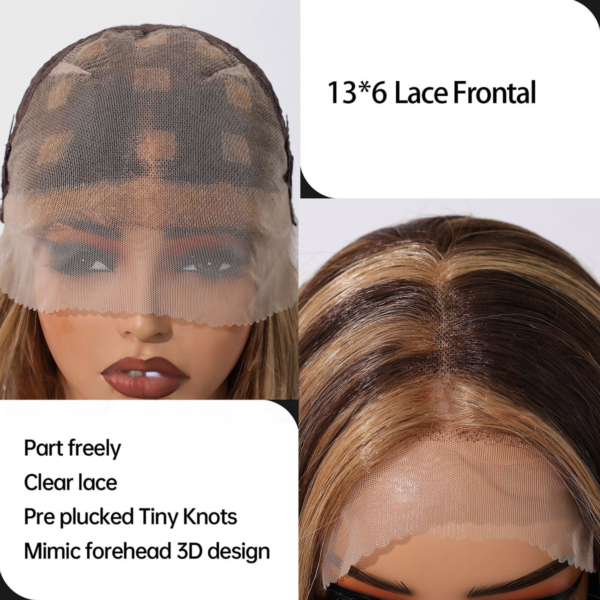 Skylar | Ombré Brown Long Wavy Front Lace Wig (Hand-Tied)