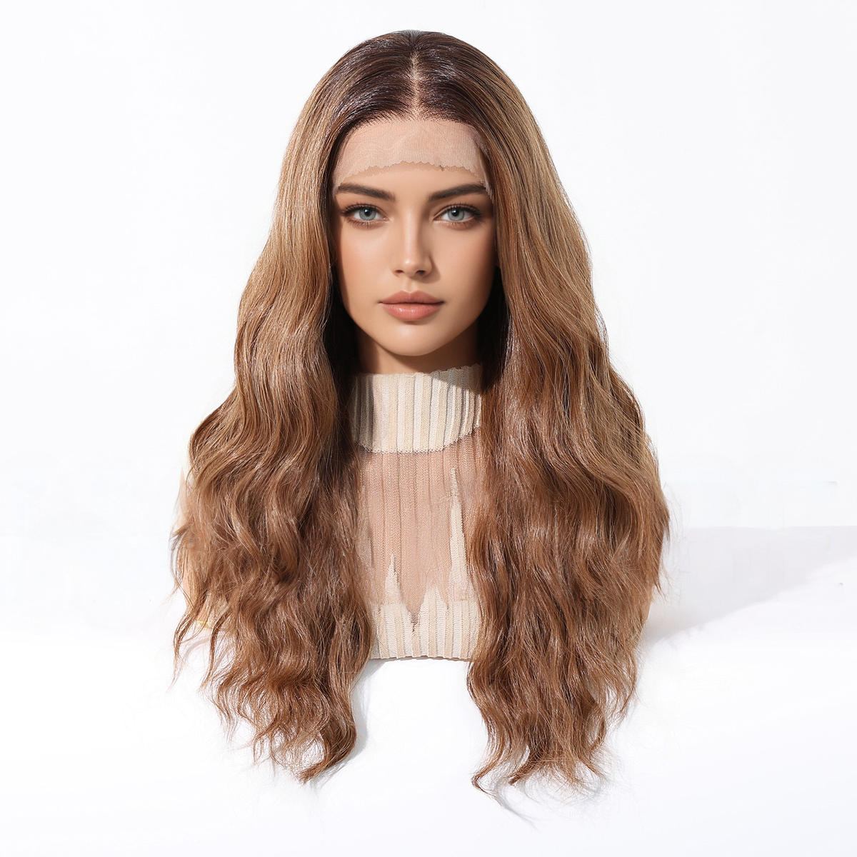 Emily | Ginger Long Wavy 13*6 HD Lace Frontal Wig (Hand-Tied)